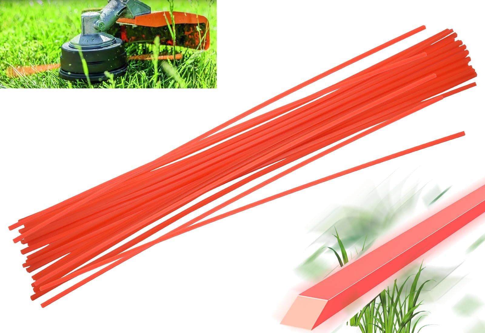 40Pcs 490-040-C035 Wheeled String Trimmers (Pre-Cut 18.5"" in Long 0.155"") Trimmer Trimmer Line Compatible with MTD,Cub Cadet,Troy-Bilt Craftsman 743-0112 731-10080 Model, orange