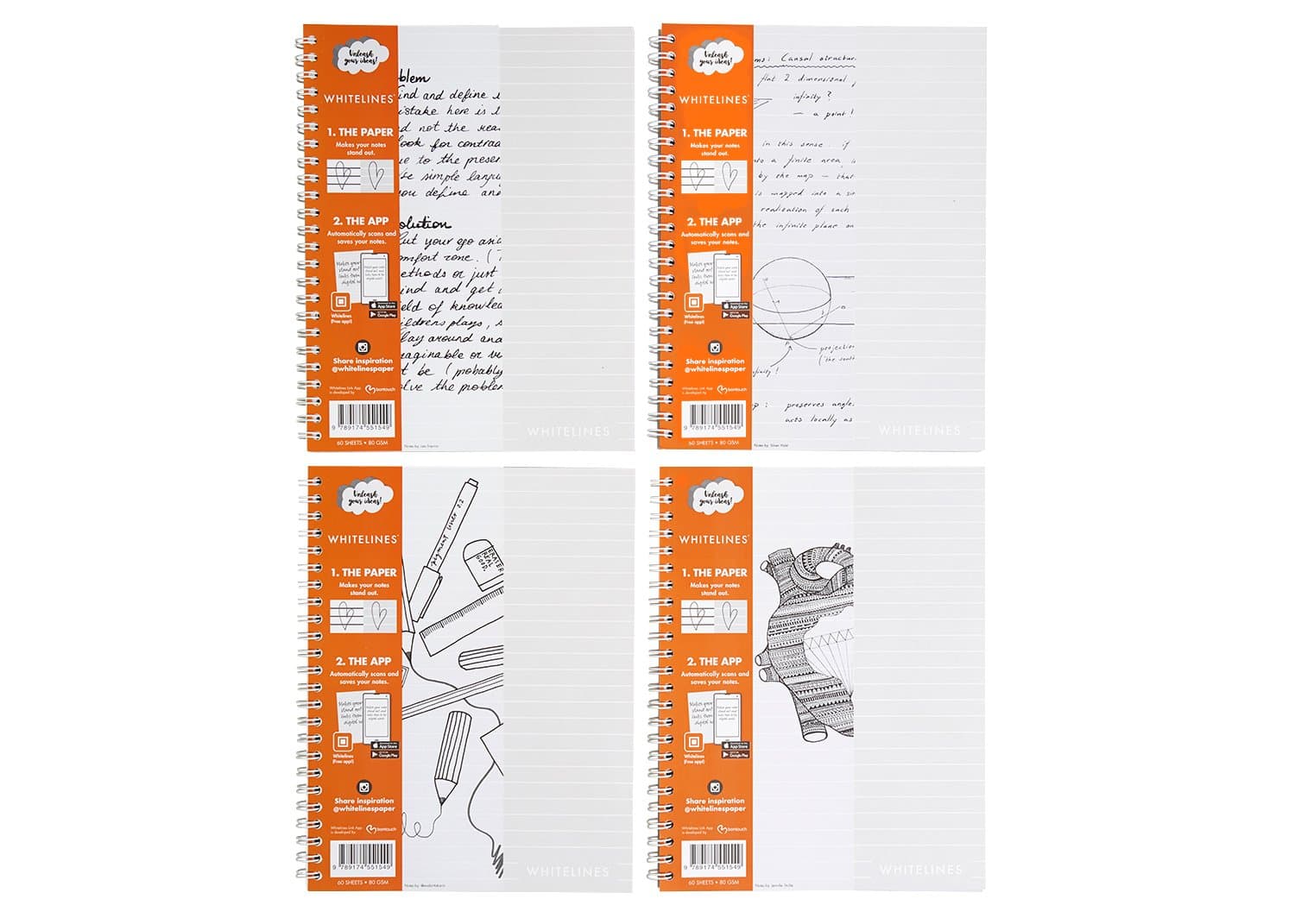 Whitelines Link A5 LINED Notebook 80gsm Paper (MULTIPACK) (Pack of 2)