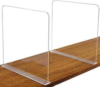 Bee Neat Closet Organization with Acrylic Clear Shelf Dividers - Closet Shelf Organizer for Clothes, Towels, Sweaters, Purses, and Books - Shelf Separators - 2 Pack (11¼" Tall x 11 ⅝ Deep)