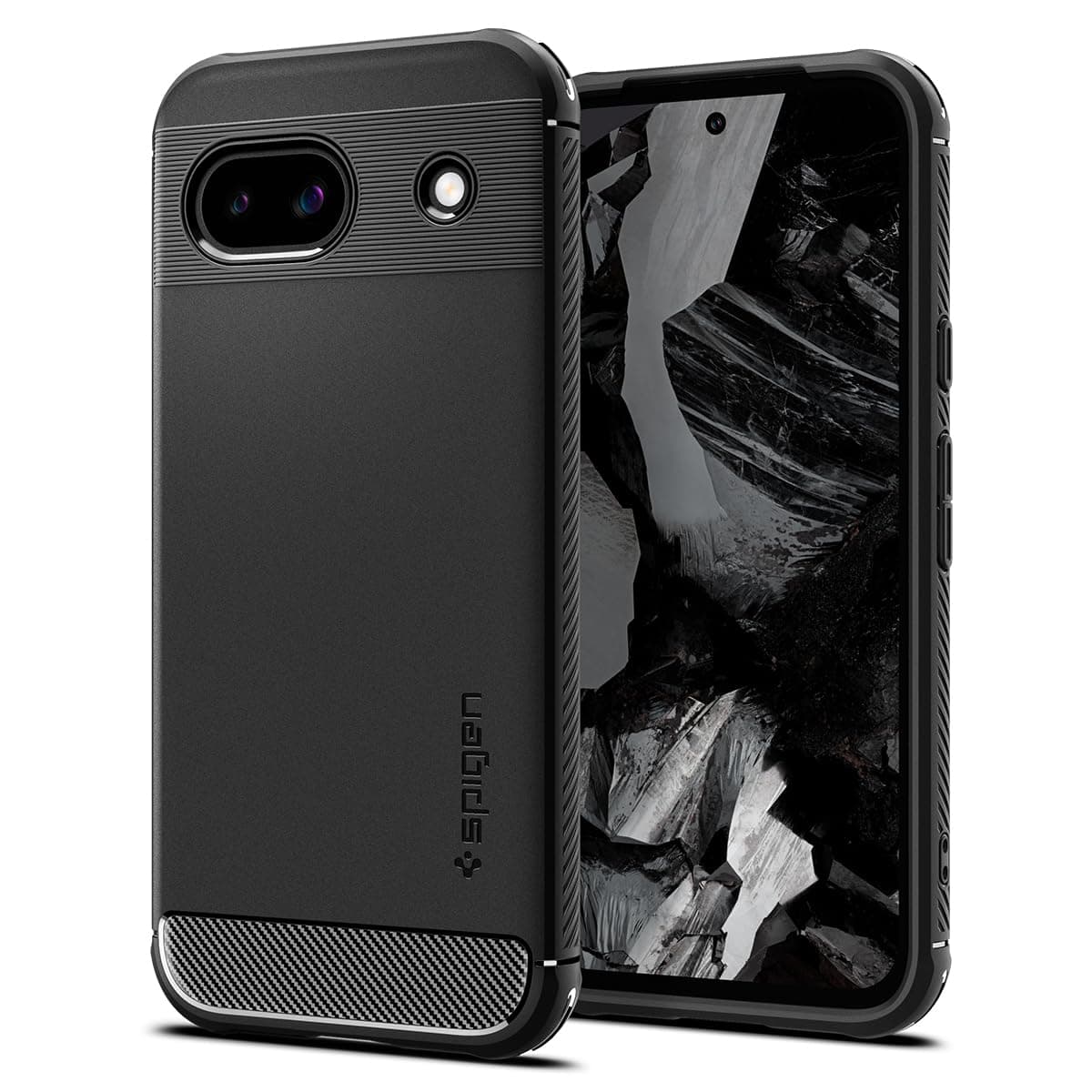 Spigen Rugged Armor Case Compatible with Google Pixel 8a - Matte Black