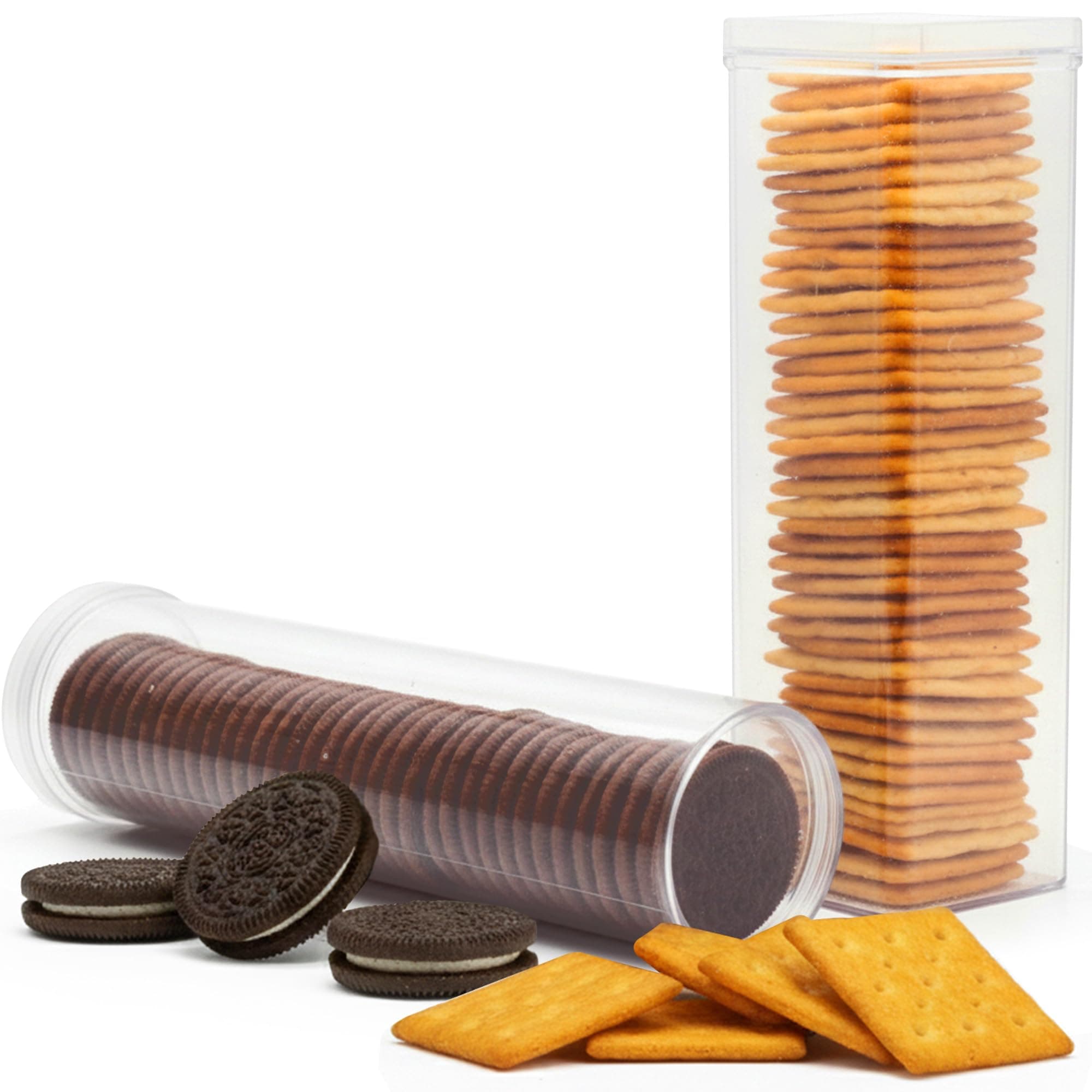 Stay Fresh Cheese Container For Fridge Clear Plastic Container for Cheese, Dishwasher Safe, BPA Free — Cheese Storage for your Pantry, Counter, Refrigerator (Saltine Cracker Sleeve Storage)