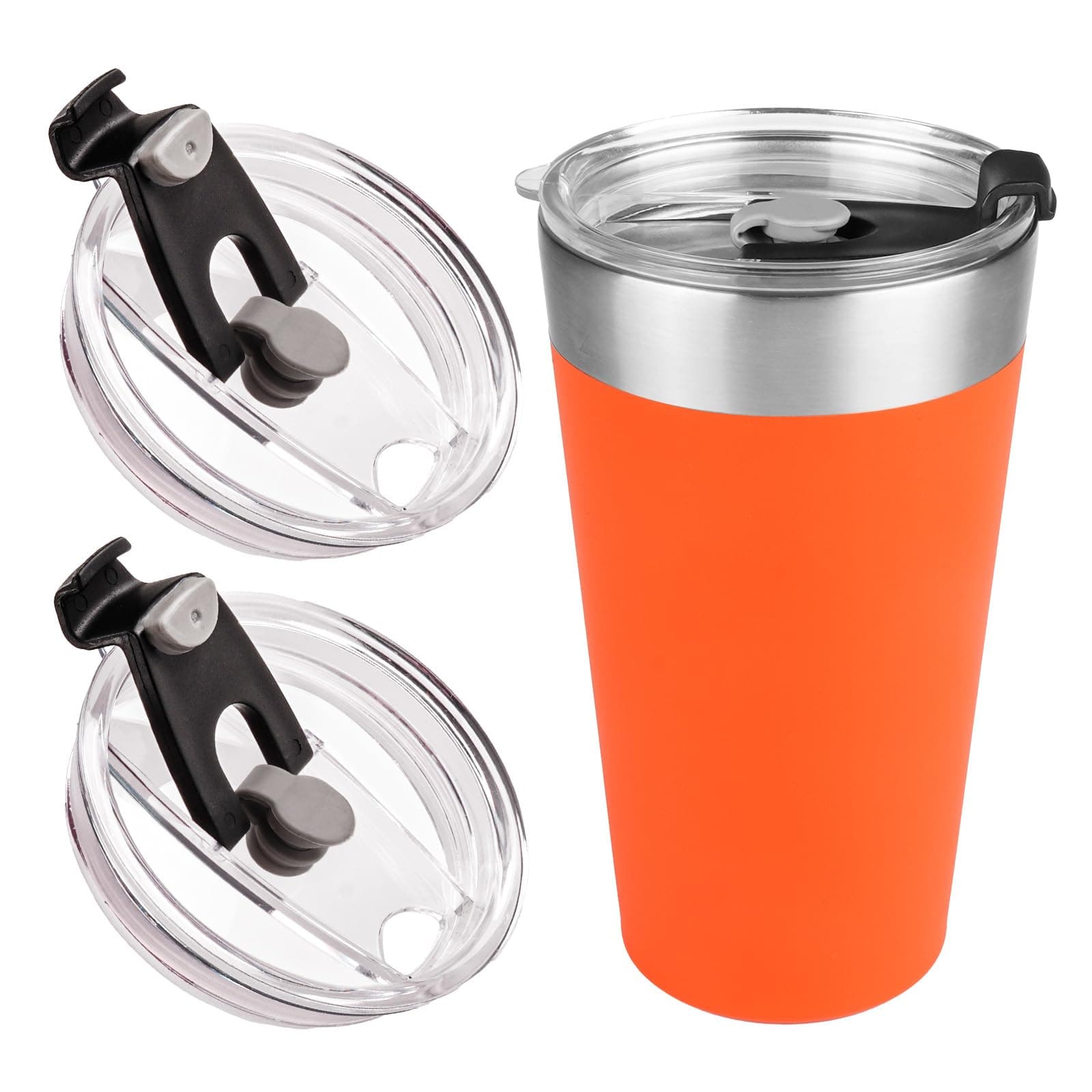2Pack Replacement Lids Compatible with Stanley 16oz Beer Pint Glass, Leak-Proof & Insulated Lid for Stacking Metal Drinking Tumbler (White-2Lid)