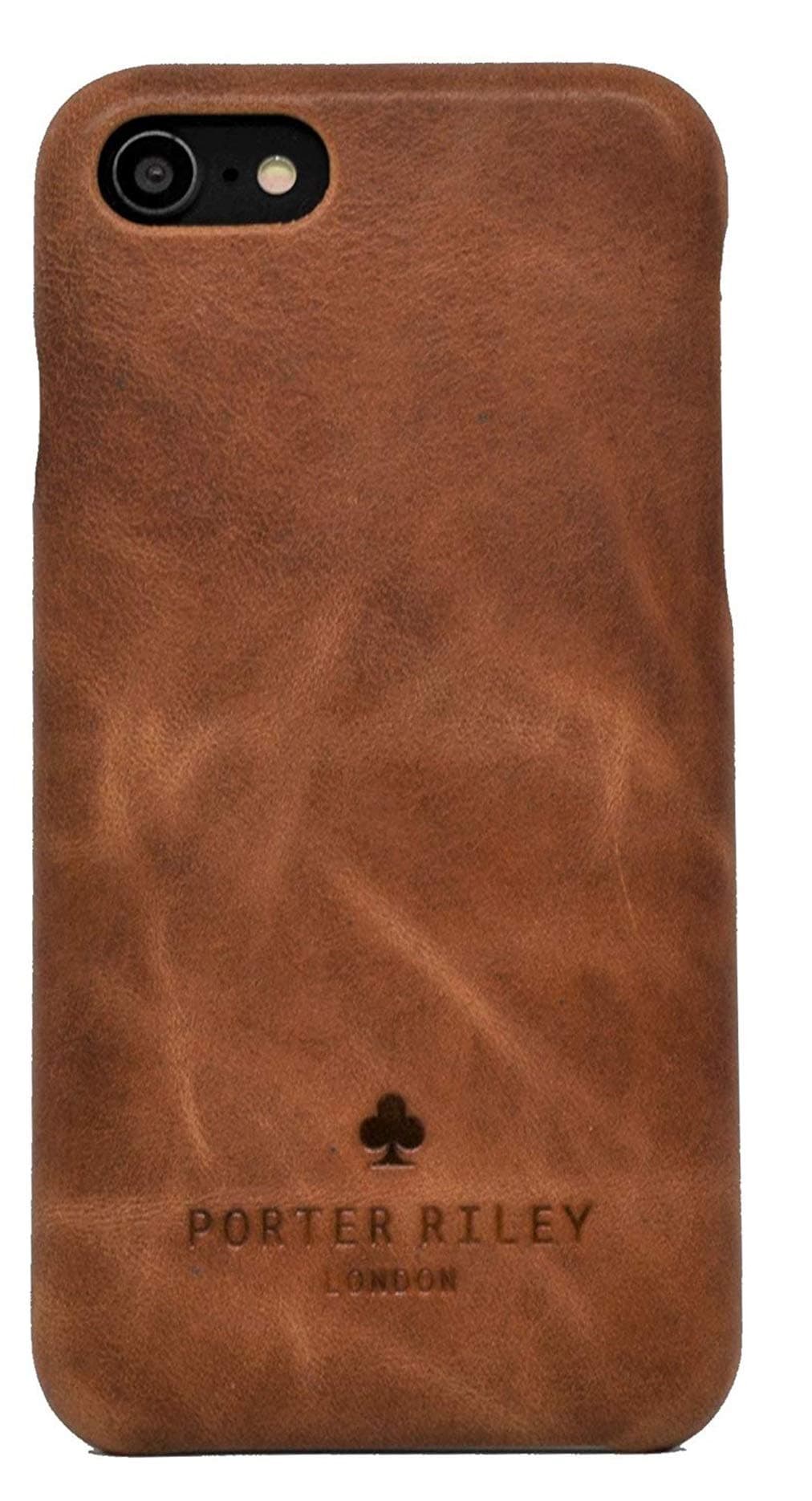 PORTER RILEY - Leather Case for iPhone SE/iPhone 5/5s. Premium Genuine Leather Slimline Back Case (Tan)