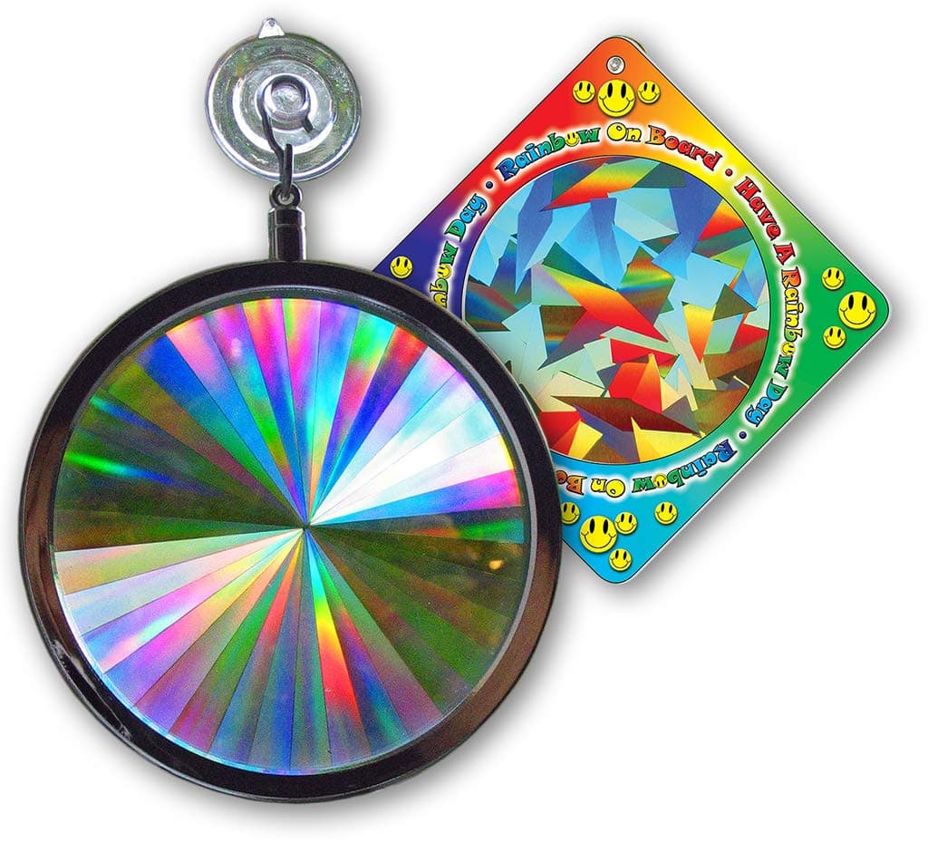 Rainbow Symphony - Rainbow Window Suncatcher – Prism Light Catcher for Windows Creates Vibrant Rainbows – 4" Hanging Sun Catcher with Axicon Pattern and Bonus Decal – Made in USA