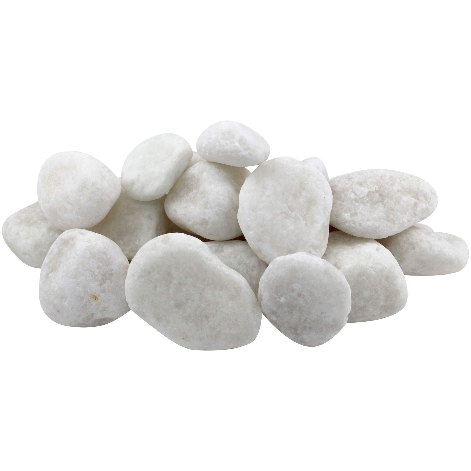 2-3" 20lbs Rainforest Snow White Pebble, Large