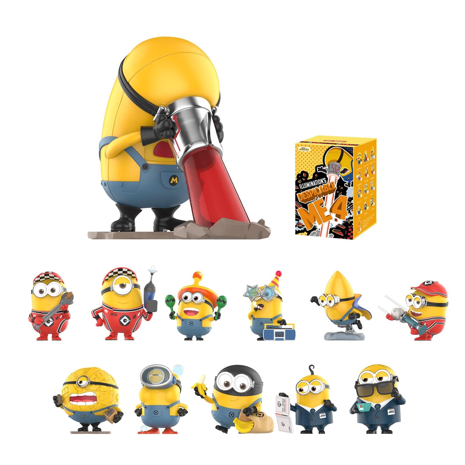 POP MART Universal Despicable Me 4 Series Figures, Universal Blind Box Figures, Random Design Action Figures Collectible Toys Home Decorations, Holiday Birthday Gifts for Boys and Girls, Single Box