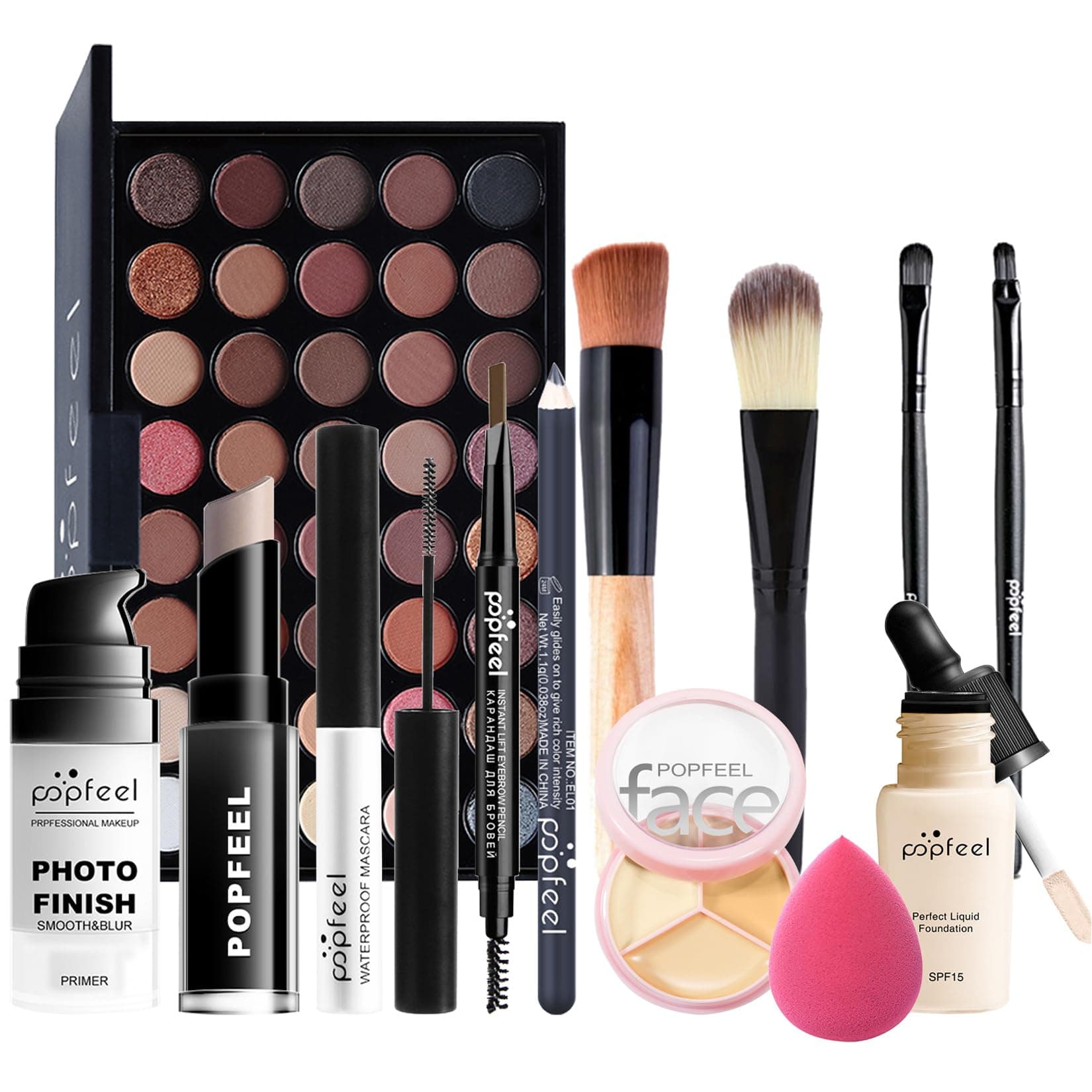 Professional Makeup Set,MKNZOME Make Up Set With Make-up Bag Portable Travel Makeup Kit Birthday Xmas Makeup Gift Set Eyeshadow Palette Foudation Concealer for Women Girls