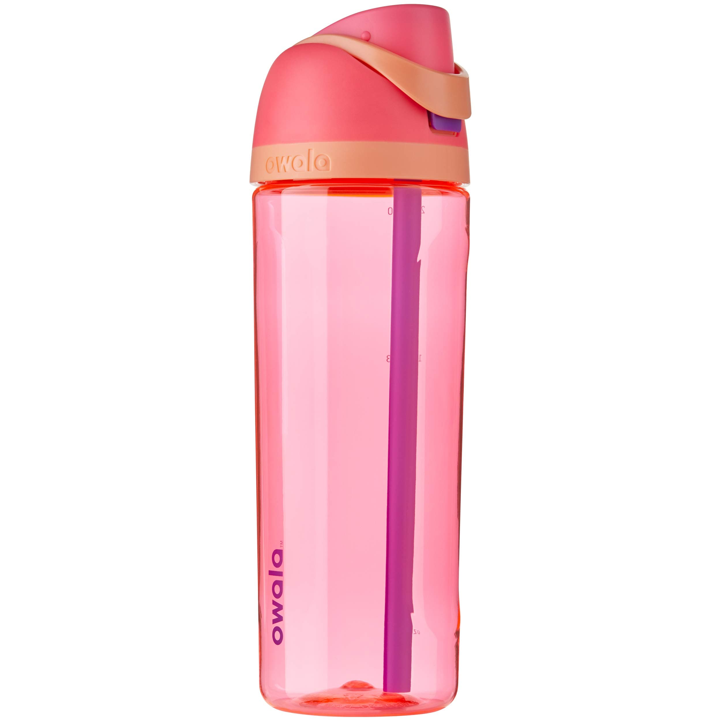 Owala FreeSip Tritan Water Bottle with Locking Push-Button Lid, 25-Ounce, Hyper Flamingo
