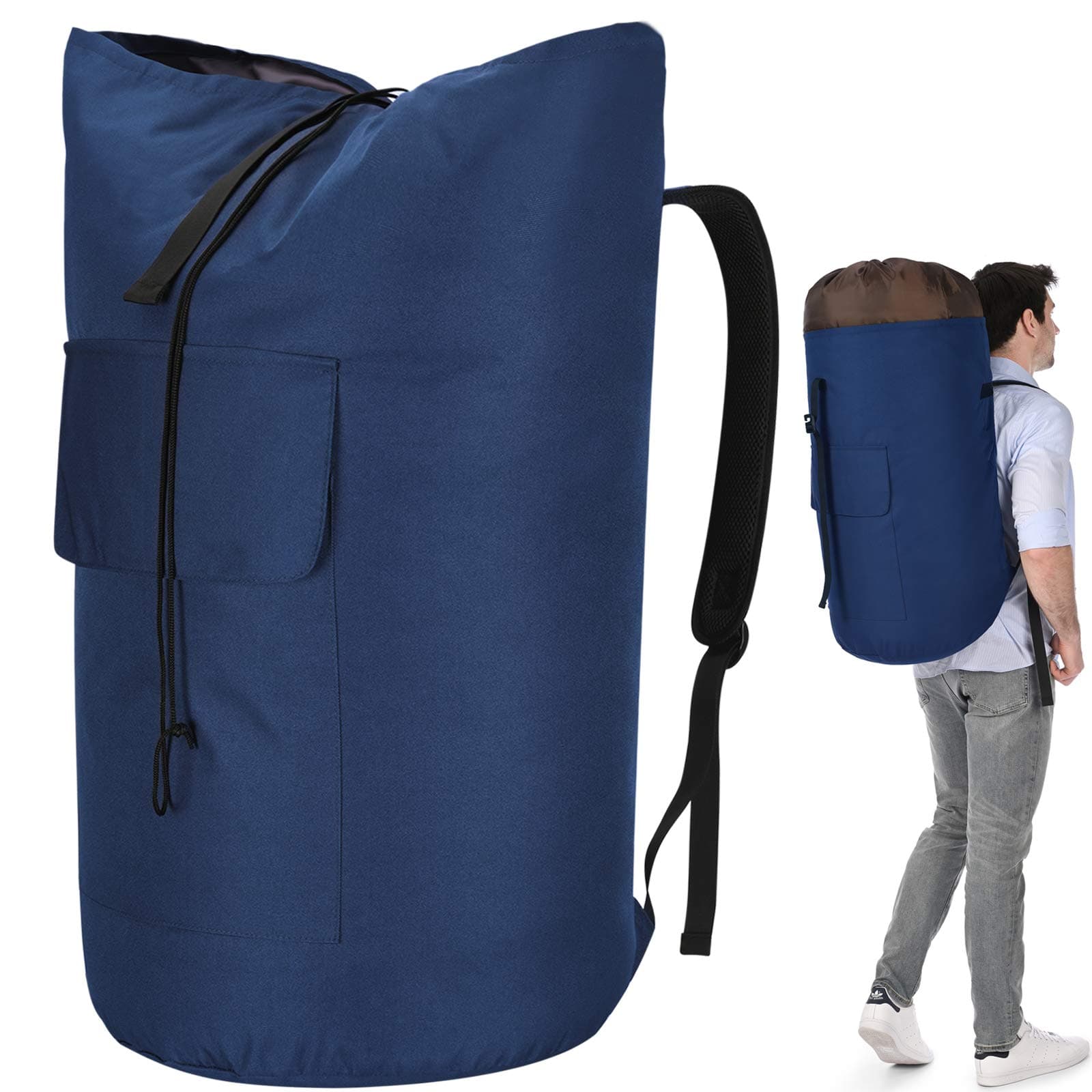 Laundry Bag Backpack Extra Large - Blue/Grey/Purple