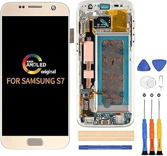 A-MIND Original for Samsung Galaxy S7 G930 Screen Replacement Include Frame (Not for S7 Edge) 5.1inch AMOLED Touch Digitizer LCD Display Assembly Repair Kits (Glod Original)