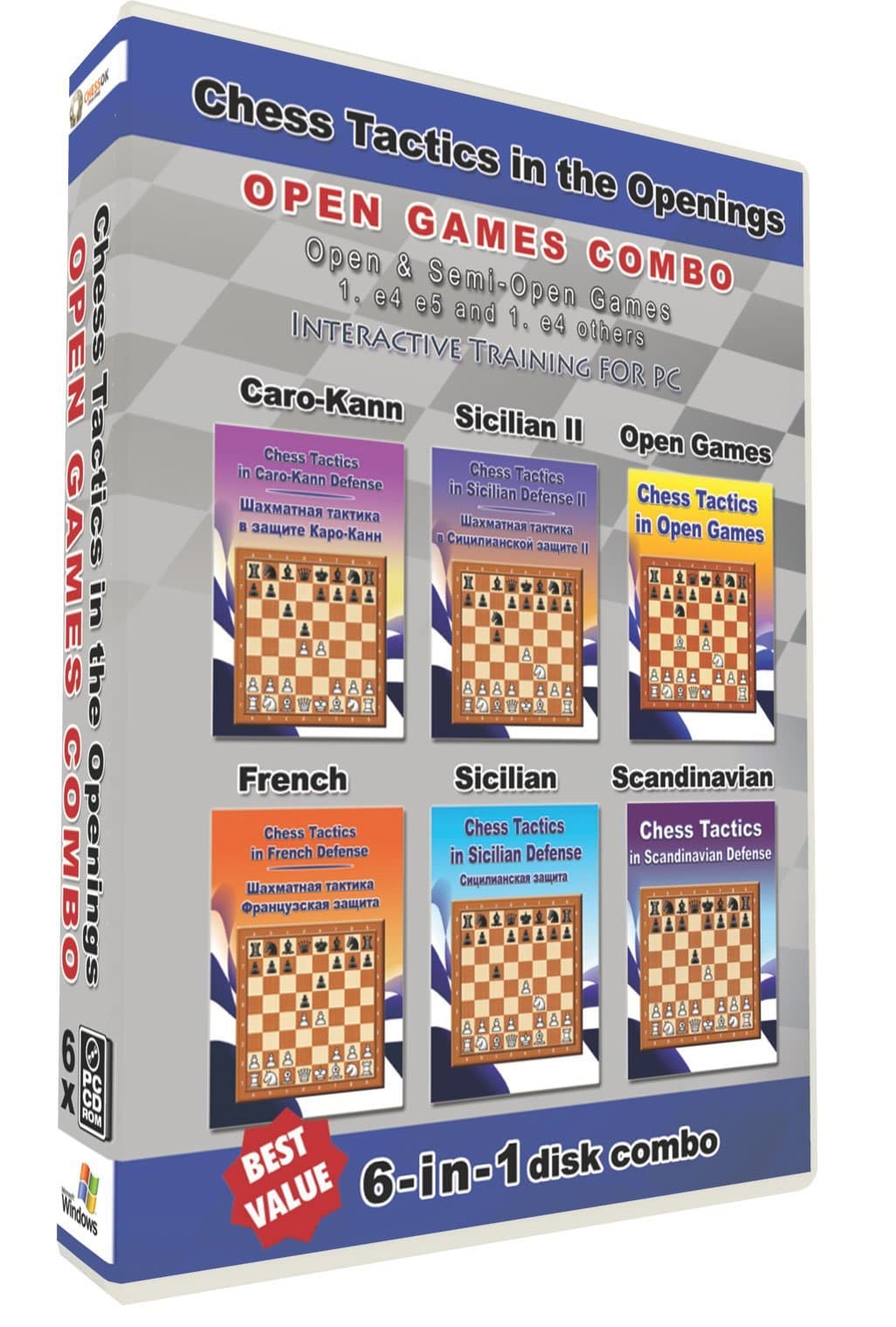 Chess Tactics in the Openings 6-in-1 Combo Open Games (6 Disks)