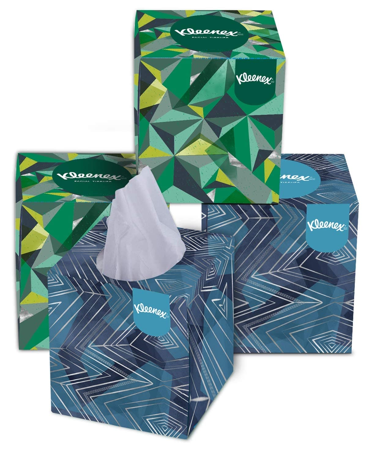 2 ply Facial Tissue Cube Box, 80 Pulls, Pack of 4 (Total 320 Sheets) (60041B)