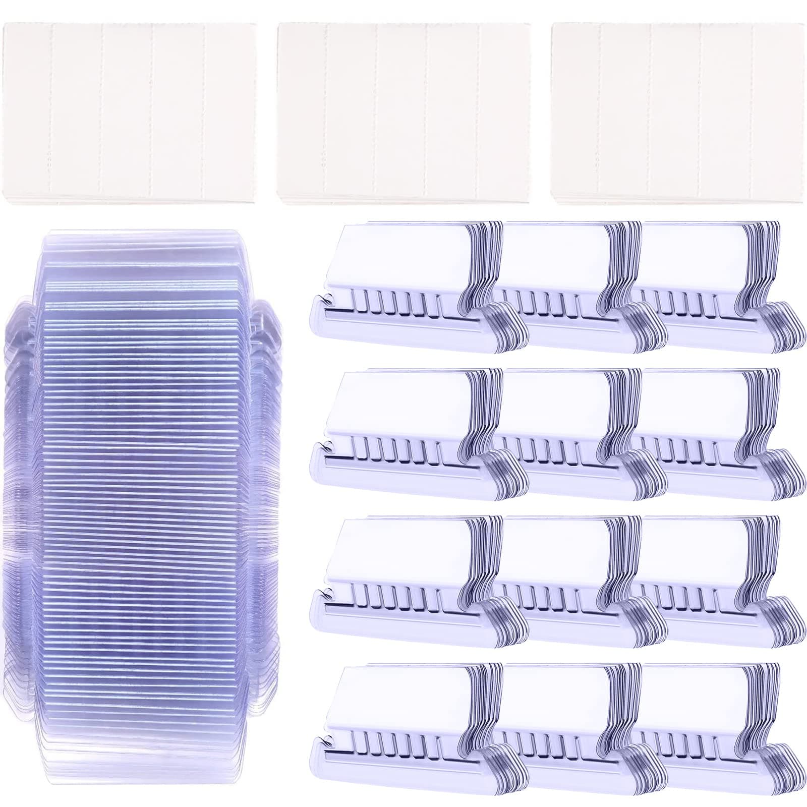 File Folder Tabs, 120 Hanging File Folder Tabs and 120 Inserts for Quick Organize and Identification Plastic Hanging Files, 2 Inch, Easy to Read (2 Inch, Flat)