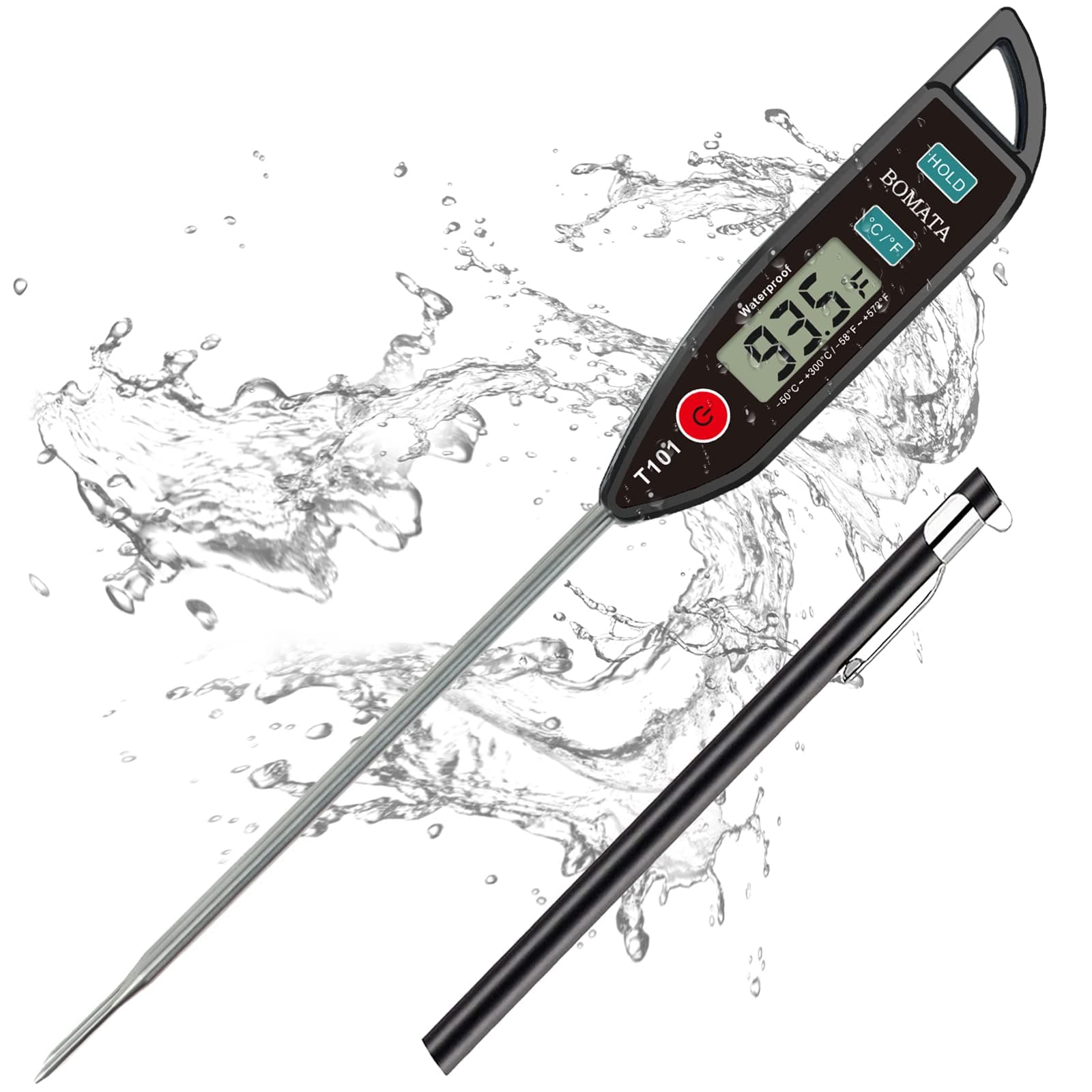 5in Probe - Waterproof Meat Thermometer - Red