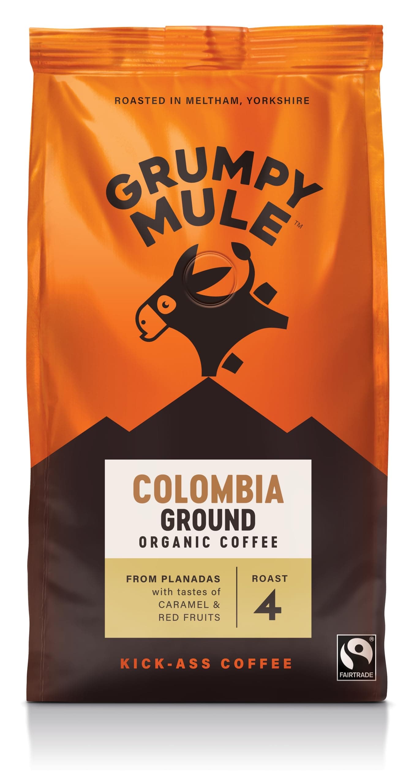 Grumpy Mule Colombia Planadas Organic (Ground Coffee) with notes of Caramel and Red Fruits 200g