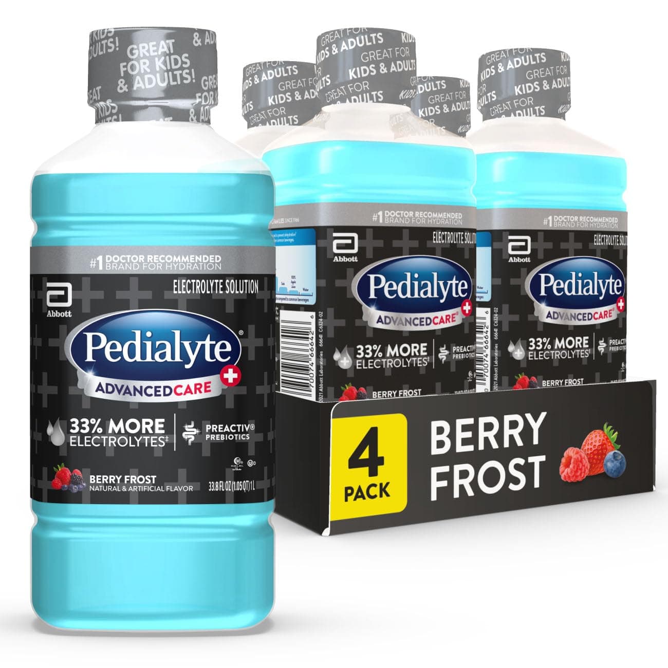 Pedialyte  AdvancedCare Plus Liters, Pack of 4
