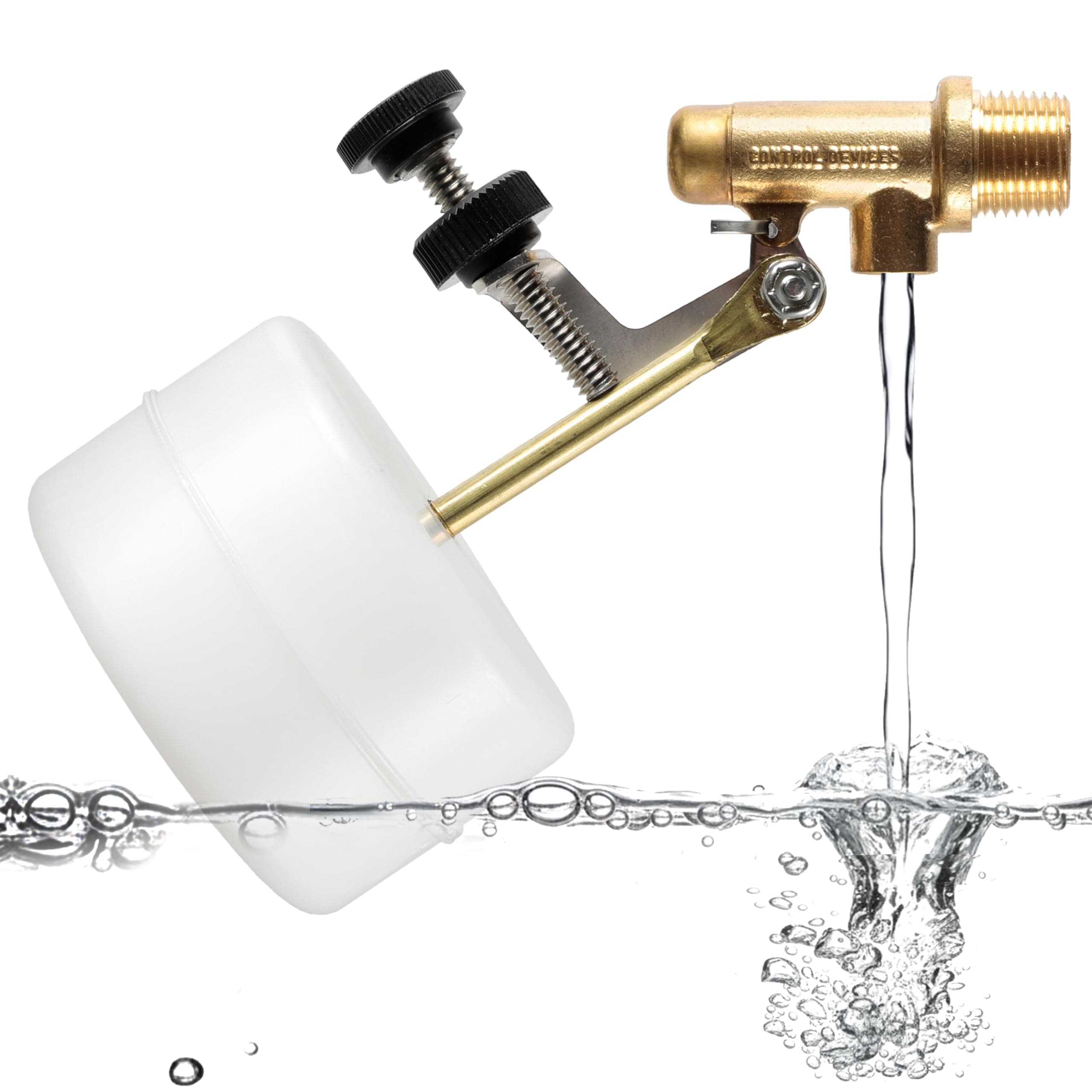 Float Tec Letro Pentair T26 EZ Adjustment Brass Float Valve 3/8" NPT Male Threads 3" Arm Autofill, Pool & Spa Water Filler Leveler, Fits 6" Canister