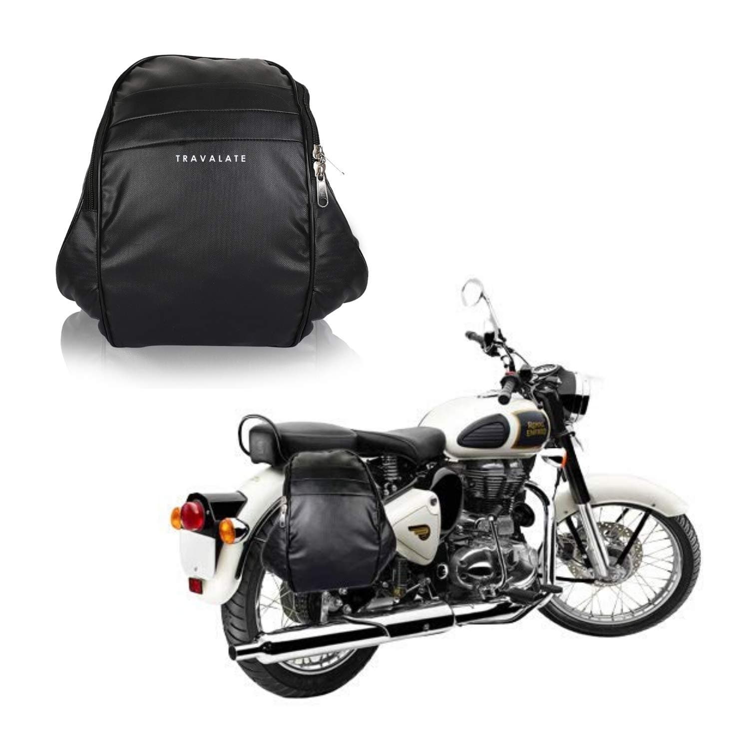 TRAVALATE® Polyester Water-Resistant Motorcycle Saddle Bag, Universal Side Bag/Saddle/Travel Bag/Carrier for All Bike