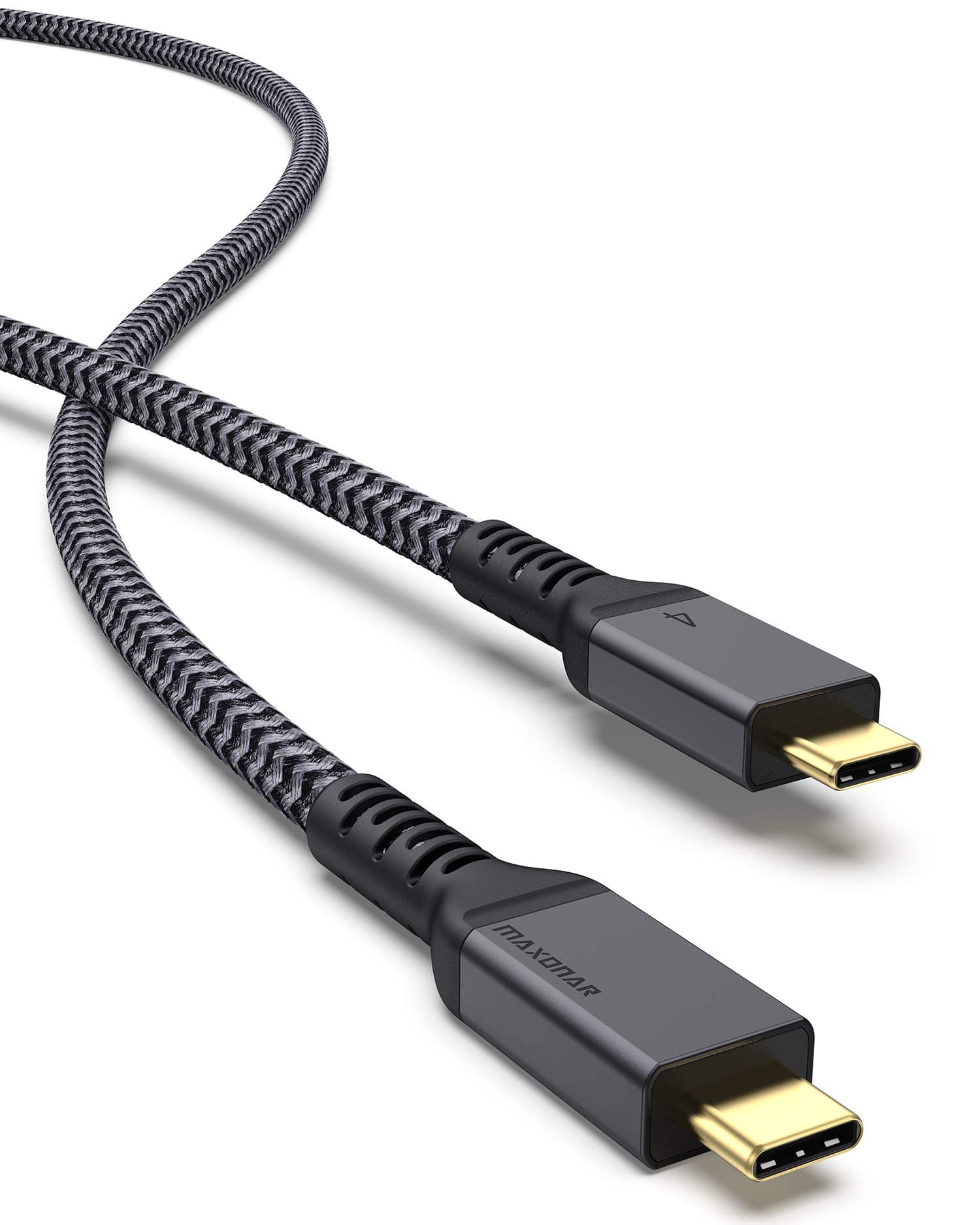 Maxonar [6.6Ft] Thunderbolt 4 Cable with 40Gbps Data Sync/240W Charging and 8K/5K@60Hz for Thunderbolt 4/3, USB4, and USB C Devices