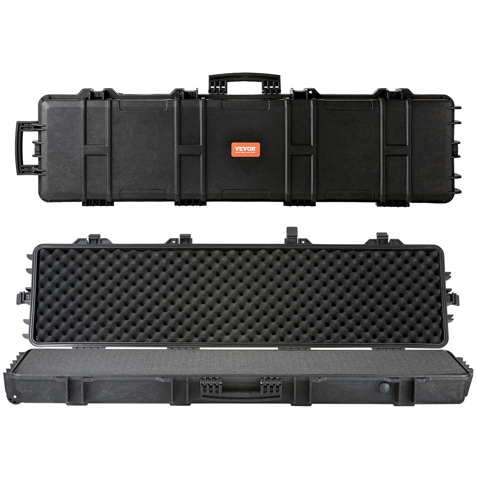 VEVOR Rifle Case, Rifle Hard Case with 4 Layers Fully-protective Foams, Lockable Hard Gun Case with Wheels, IP67 Waterproof & Crushproof, for Rifles or Shotguns