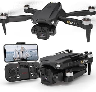 Toladrone TD12Pro Drone with 1080P Camera, 5G Real-time Transmission Motor Brushless Drone for Adults Mini Drone with 2 Cameras RC Quadcopter for Beginners