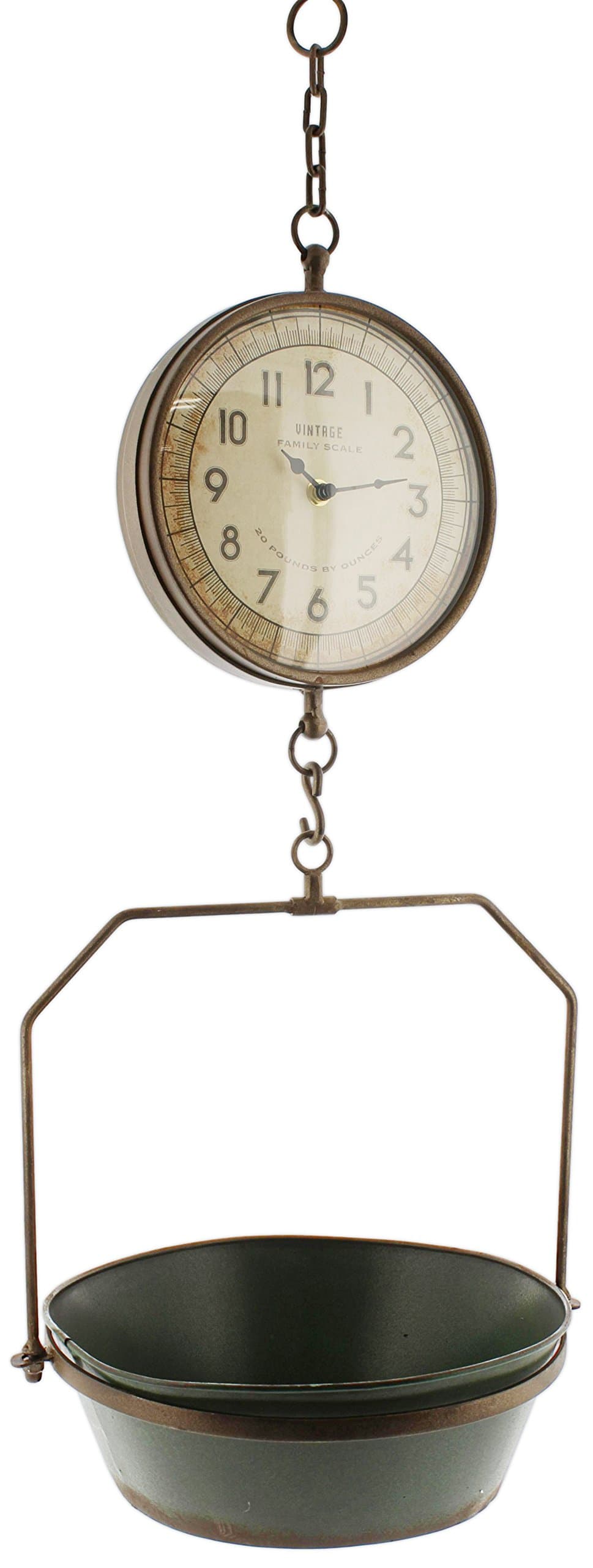 Park Hill Vintage Style Grocery Scale Hanging Clock