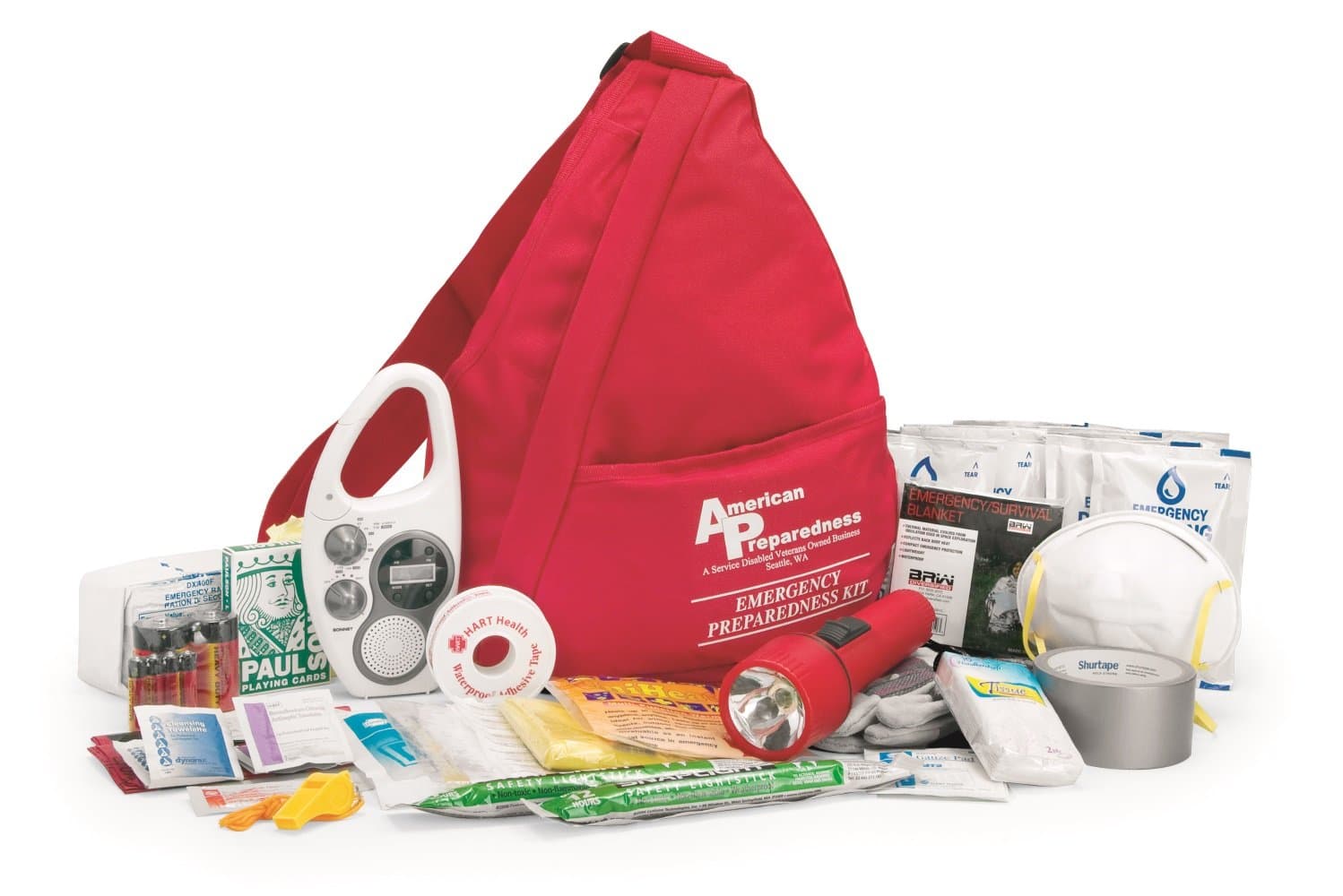 American Preparedness SLING-21 64-Piece One Person Basic Emergency Preparedness Kit with Shoulder Bag