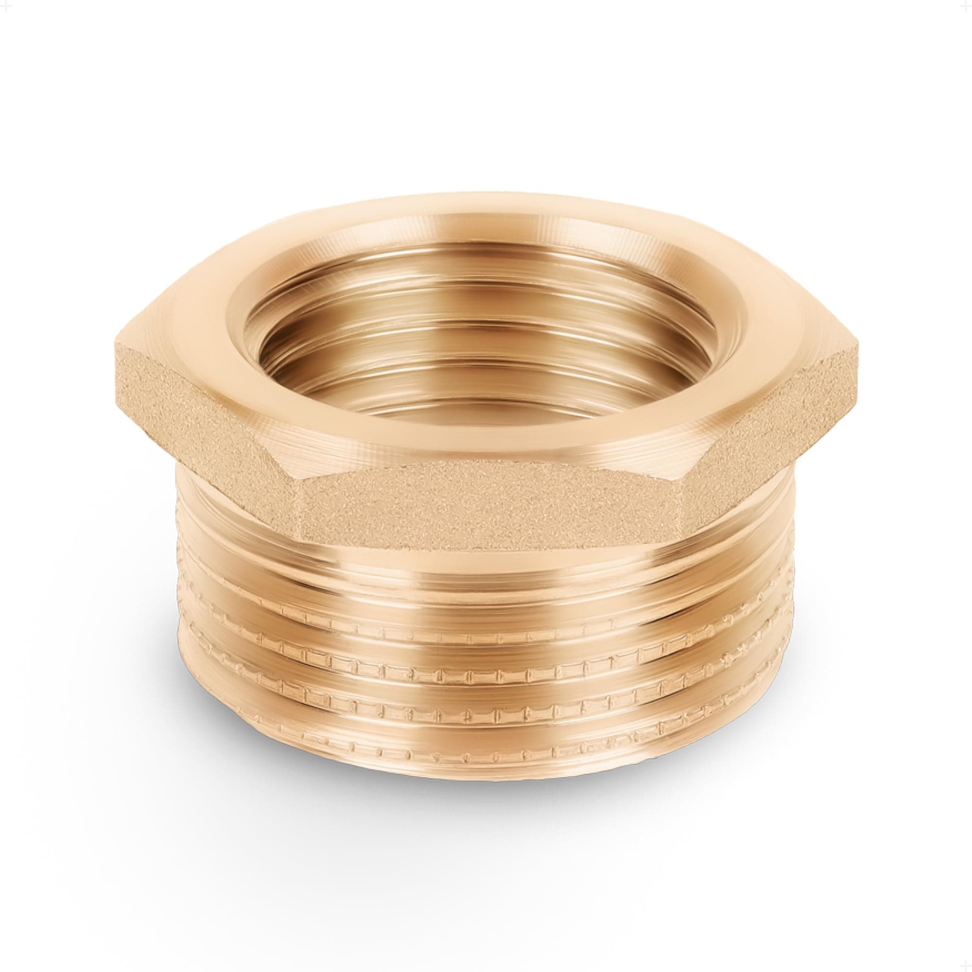BFG HYDROBIL Brass BSP Reducer Connector, 3/4 Inch M-1/2 Inch F, for Hot Water and Central Heating Systems, Improving Pipe Installation, Resistant to Mechanical Damage