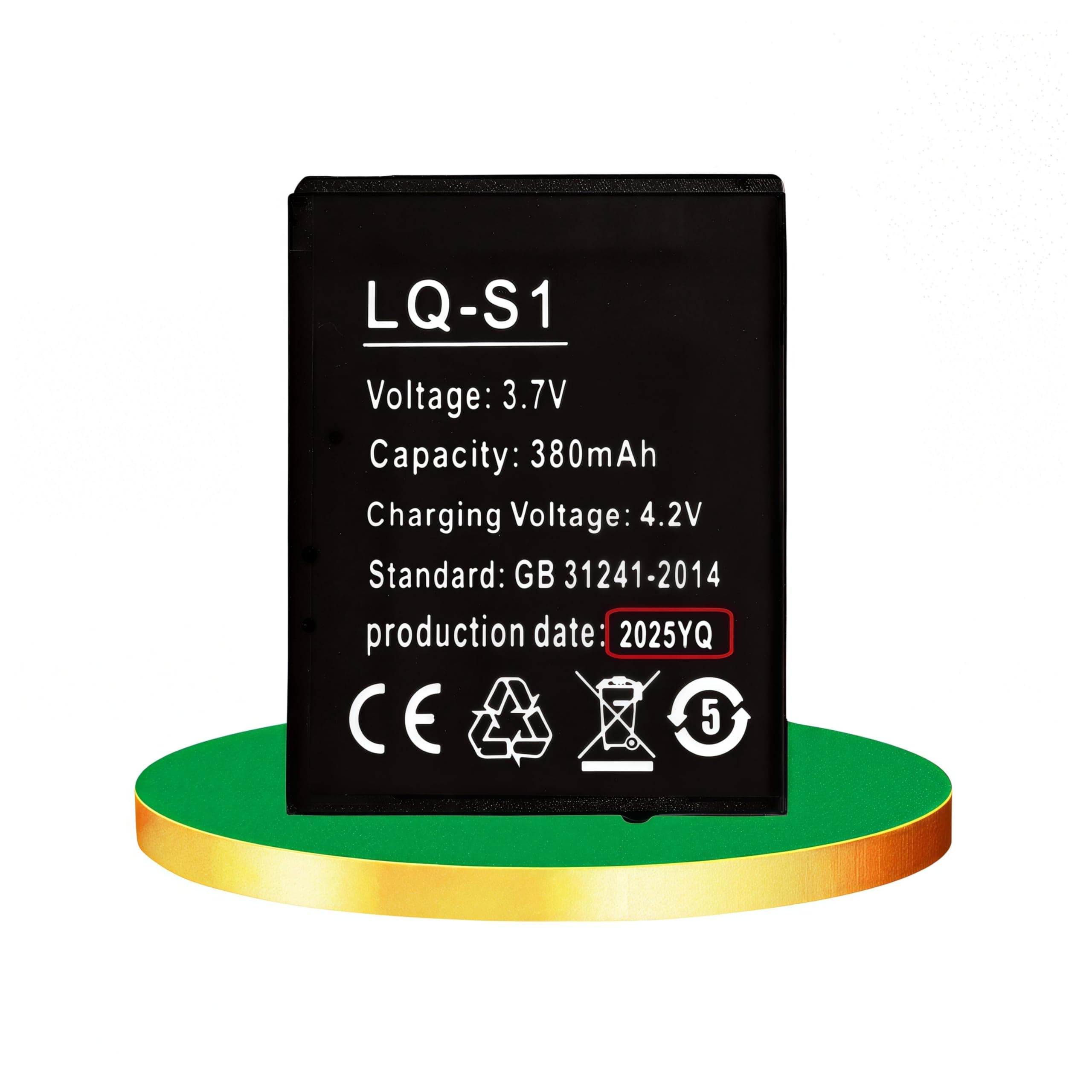 2026 Upgrade Version Smart Watch Battery Replacement lq-s1 Battery 3.7 v Rechargeable Li-ion Polymer 380mAh for DZ09 Smart Watch RYX-NX9 A1 FYM-M9 HKX-S1 GT08 QN-01