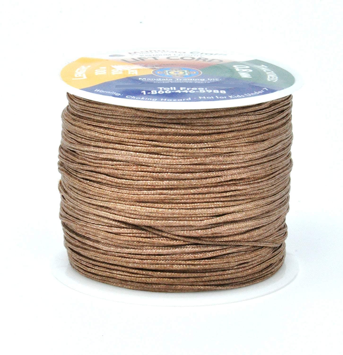Mandala Crafts Blinds String, Lift Cord Replacement from Braided Nylon for RVs, Windows, Shades, and Rollers (0.8mm, Oak)
