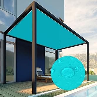 Patio Paradise 21' x 33' Waterproof Sun Shade Sail Rectangle Shade Cloth with Grommets, 260 GSM Patio Canopy Awning 95% UV Block for Backyard Deck Pergola Replacement Cover, Turquoise, Customized