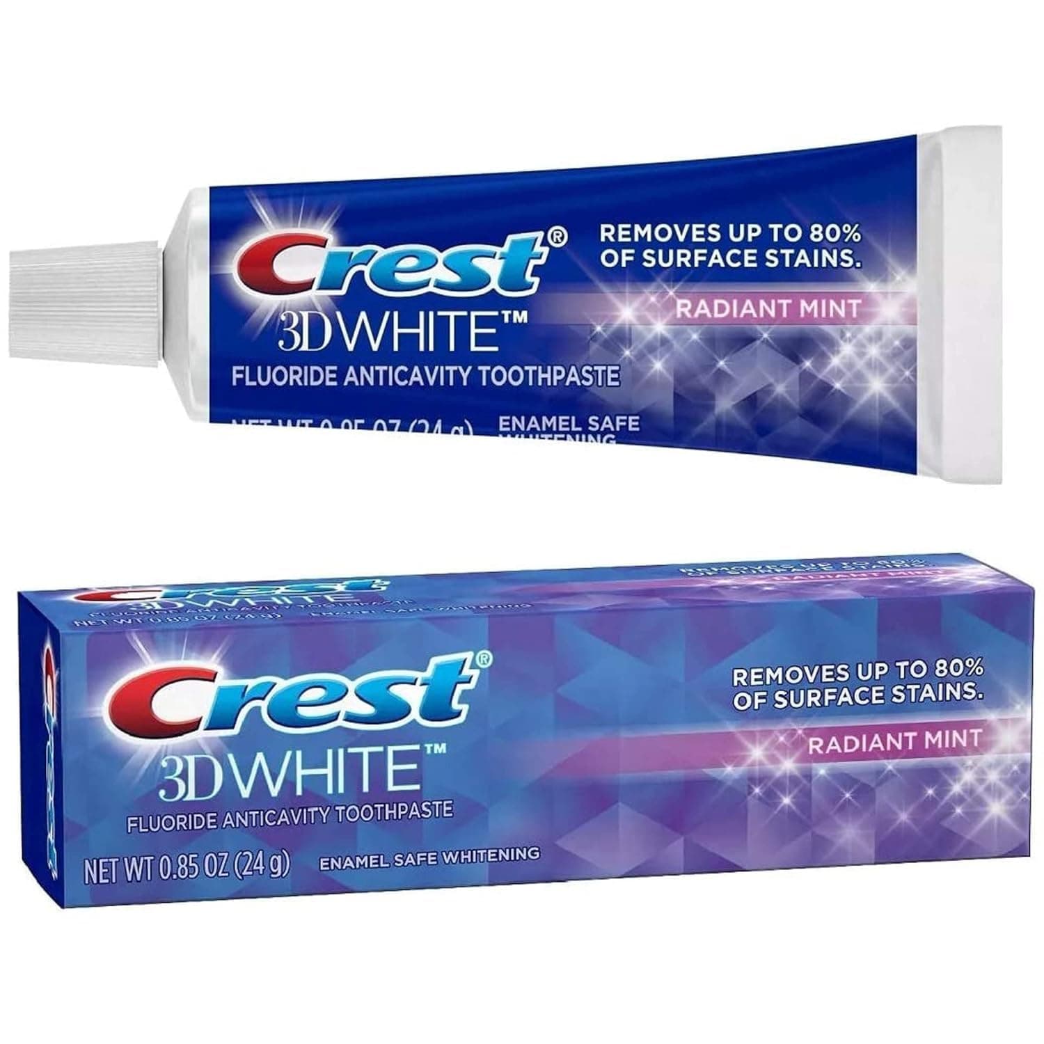 Crest 3D White Fluoride Anticavity Toothpaste - Radiant Mint 24 g