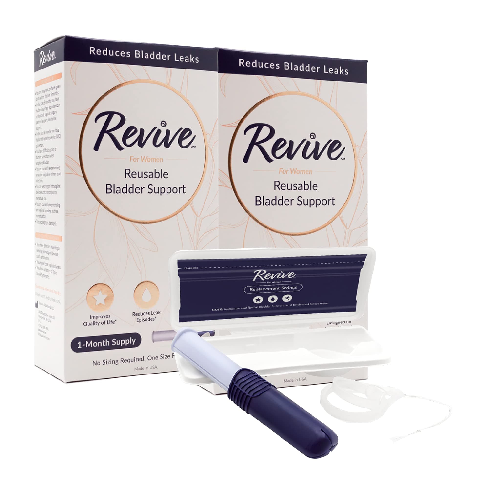 Revive 30-Day Bladder Support for Women. Comfortable. Easy-to-Use. Discreet. Reusable. Get Back to Being You. (Does Not Prevent Urge Incontinence)(Pack of Two)