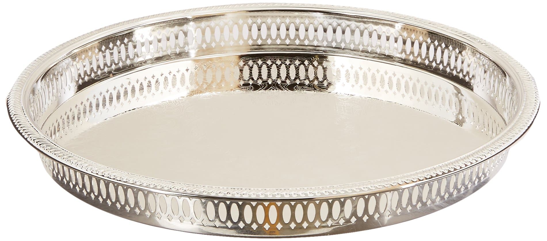 Elegance Silver Round Silver Plated Gallery Tray, 12-3/4"