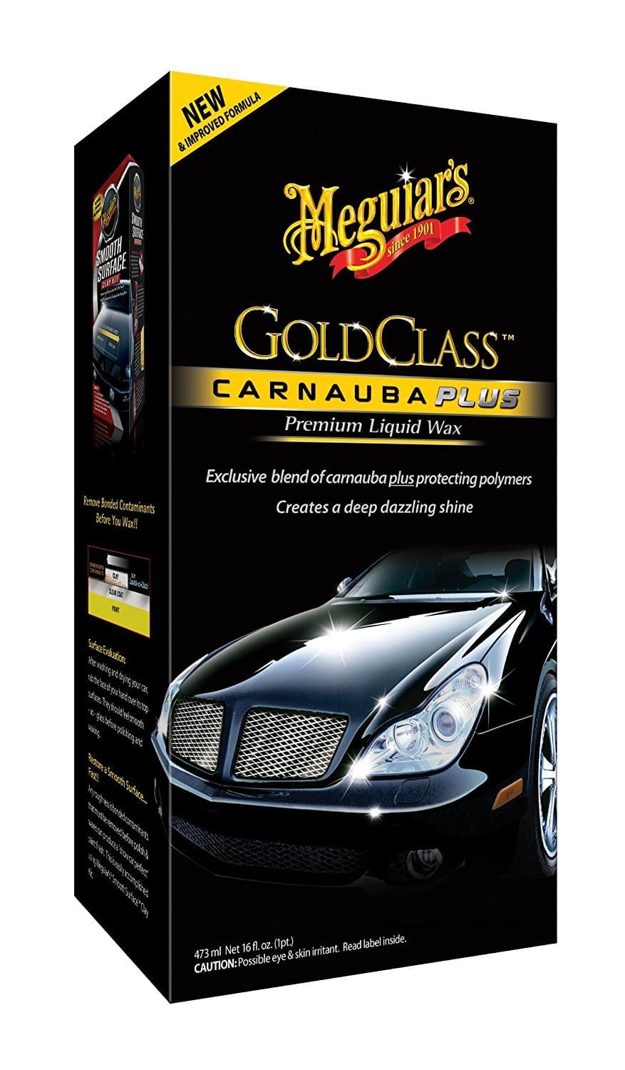 Gold Class Carnauba Plus Premium Liquid Wax Kit, Car Detailing Kit with a Pure Carnauba Wax Blend and a Foam Applicator Pad for Keeping Glossy Paint Protected Like a Pro, 16 Oz Bottle