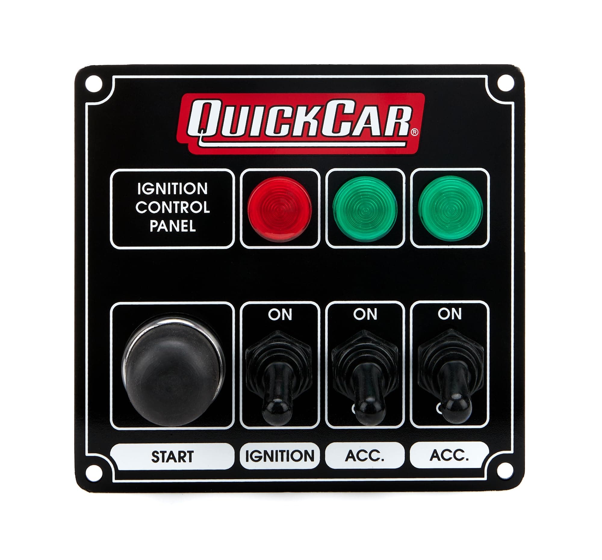 Quickcar Racing Products 50-825 Ignition Panel Black W/2 ACC. & Lights