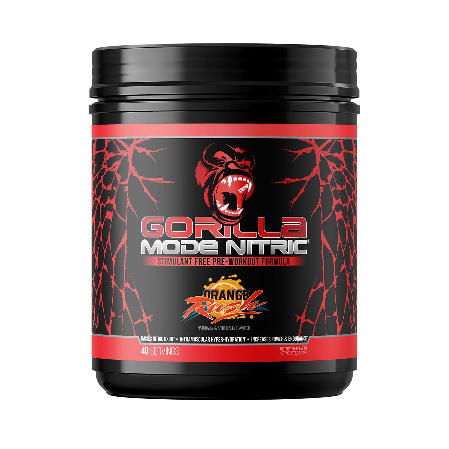 Mode Nitric Stimulant Free Pre Workout Powerful Effective Stimulant - Massive Pumps · Vasodilation · Power 600 Grams 40 Servings (Orange Krush)