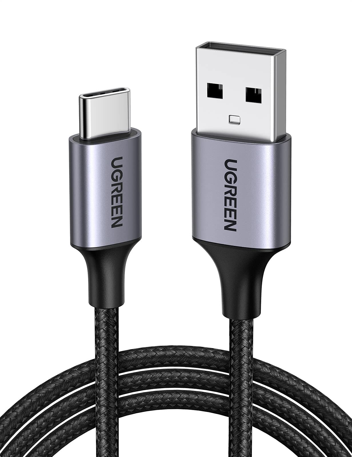UGREEN USB to USB C Cable, Car Carplay Cable USB A to Type C Cable Fast Charging Braided USB C Cord Compatible with iPhone 17/16 Plus/16 Pro/15, Samsung Galaxy S25/S24, Pixel 10/9, 6.6FT