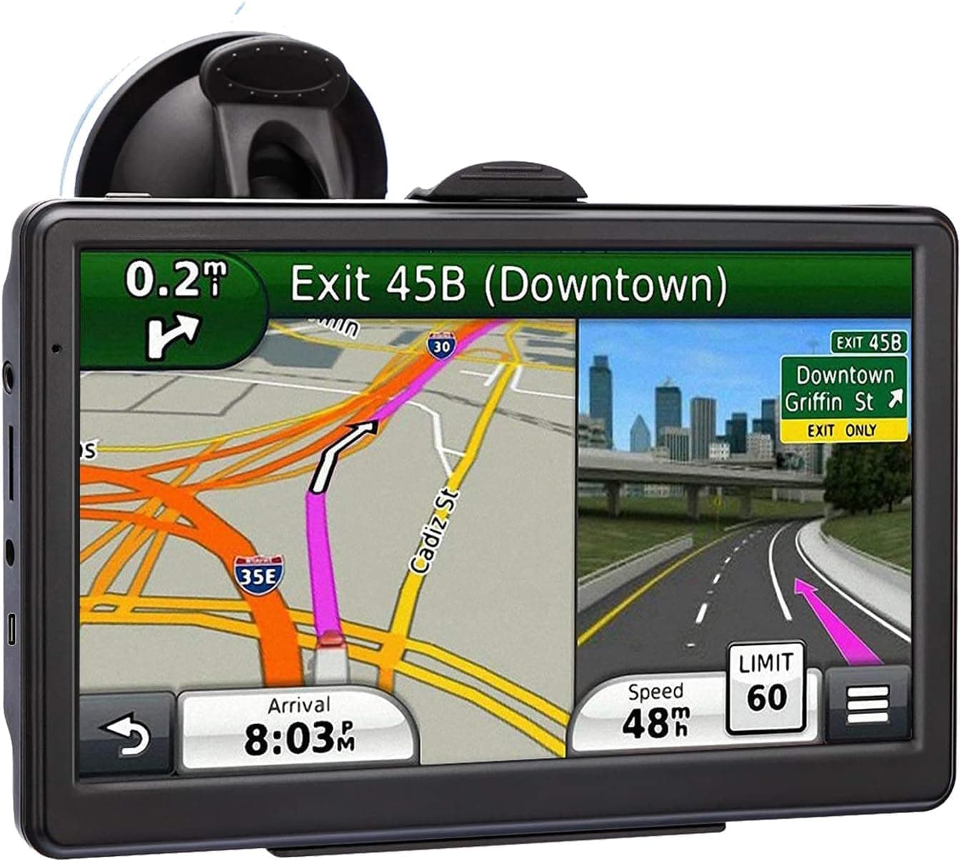 GPS Navigation for Car, 2022 Map 7 inch Touch Screen Car GPS, Voice Turn Direction Guidance, Support Speed and Red Light Warning, Pre-Installed North America Lifetime map Free Update