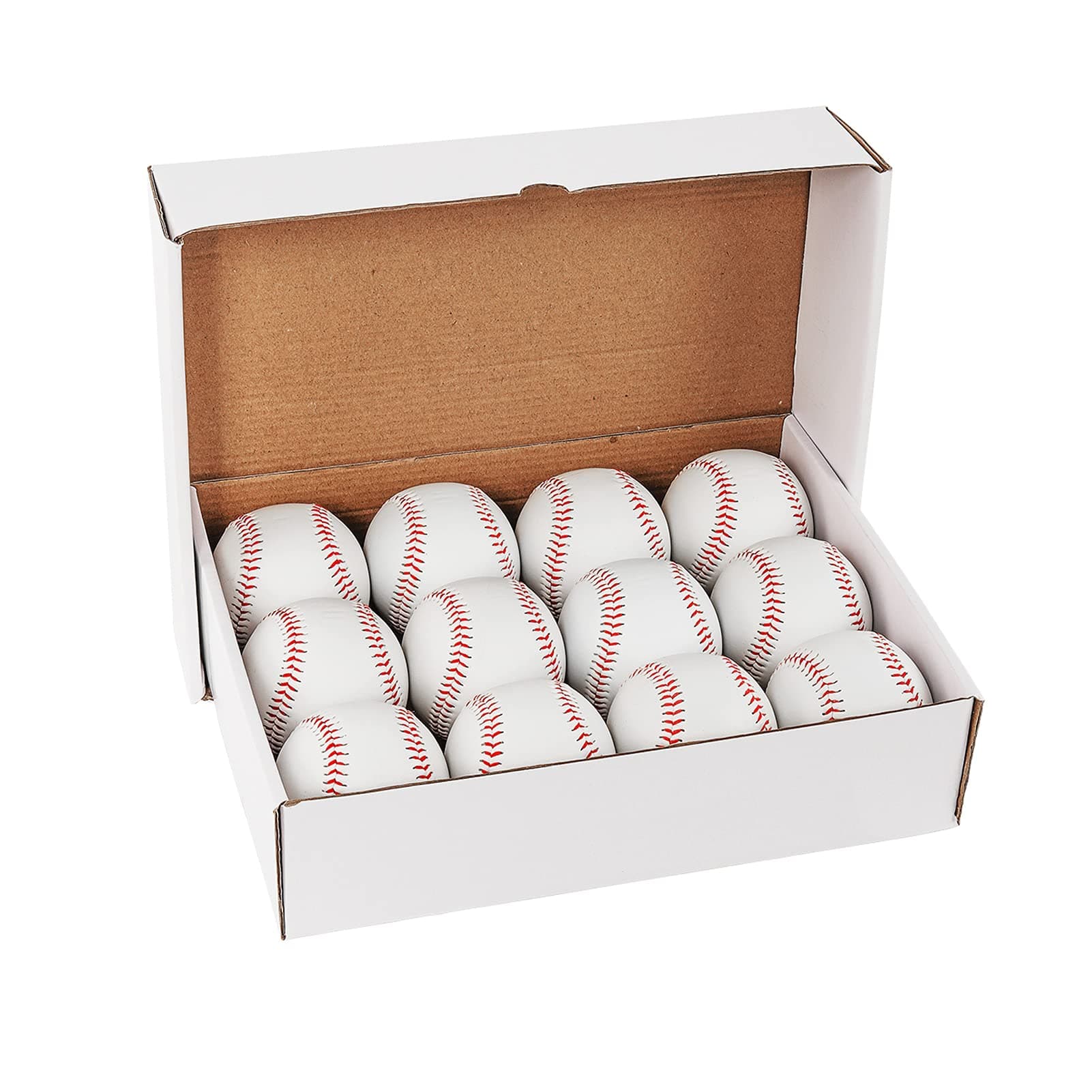 GKKBaseball 12 Pack Balls Training Baseballs 9 inch TeeBall Safety Baseballs for Youth/Kids Baseball Soft Toss, Batting, Fielding, Hitting, Pitching, Practice(One Dozen)