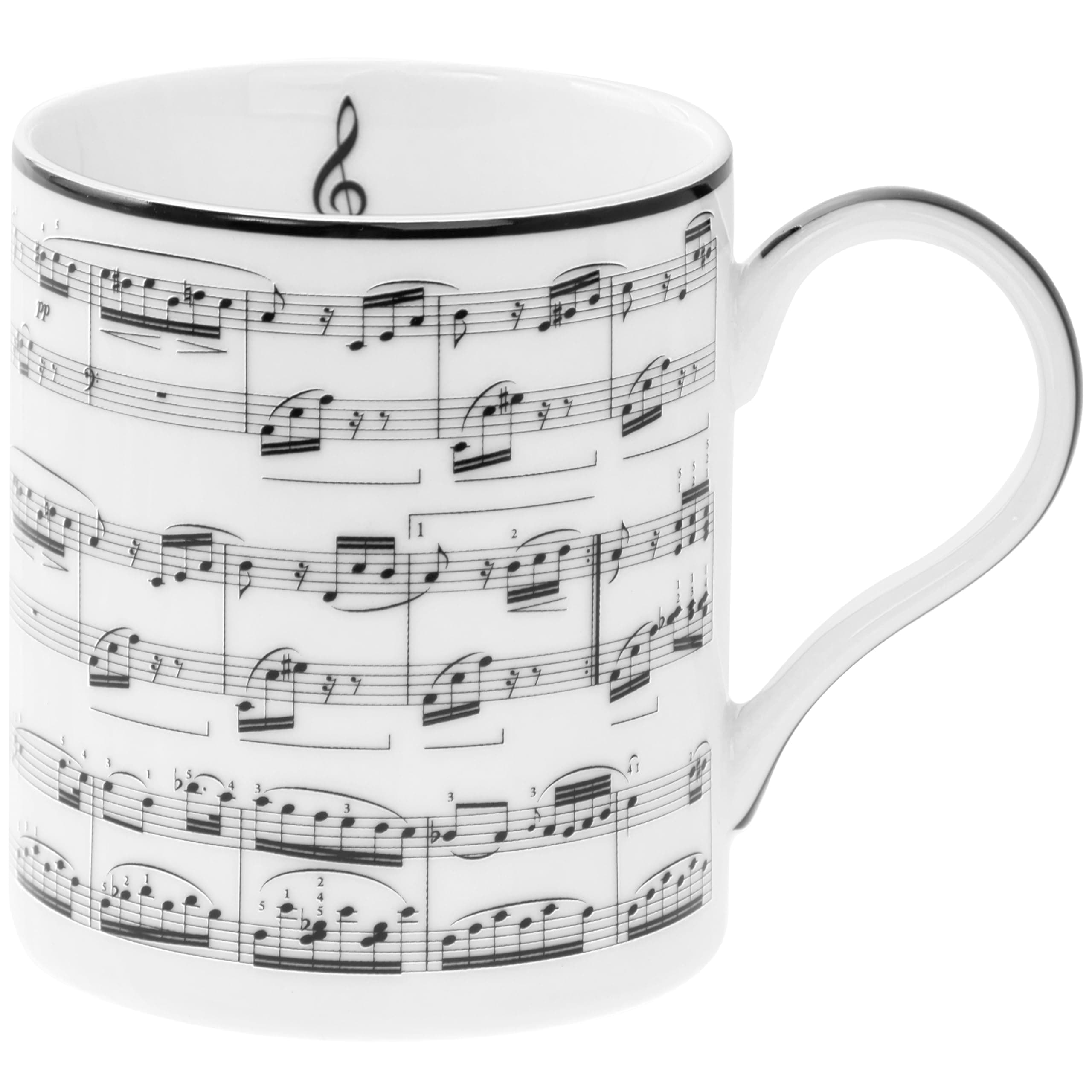 The Leonardo Collection Making Music Mug for Home & Kitchen | Newly Designed Mugs for Tea & Coffee | Lovely Cup for Mens Gifts & Birthday Gifts for Women, White