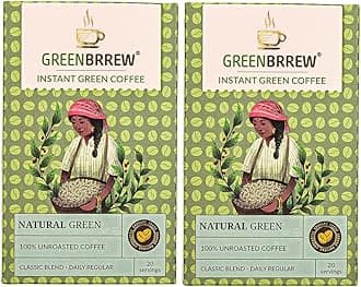 Natural Green | 100% Unroasted Coffee | Classic Blend | Daily Regular | 20 Servings | 60g (Pack Of 2)