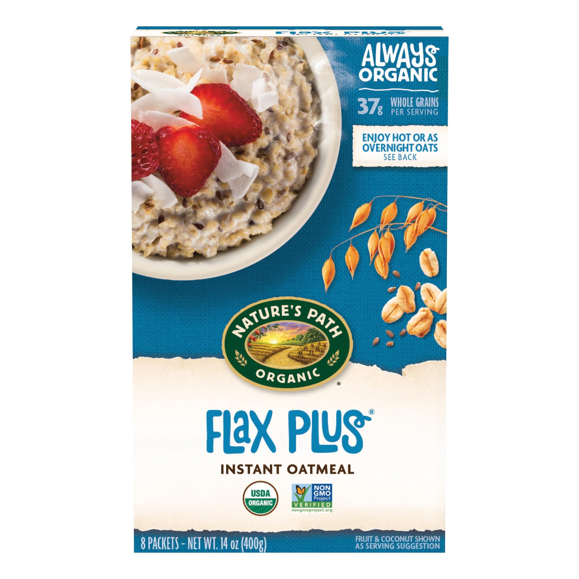 Organic Flax Plus Instant Oatmeal, 14 oz (Pack of 1), Non-GMO