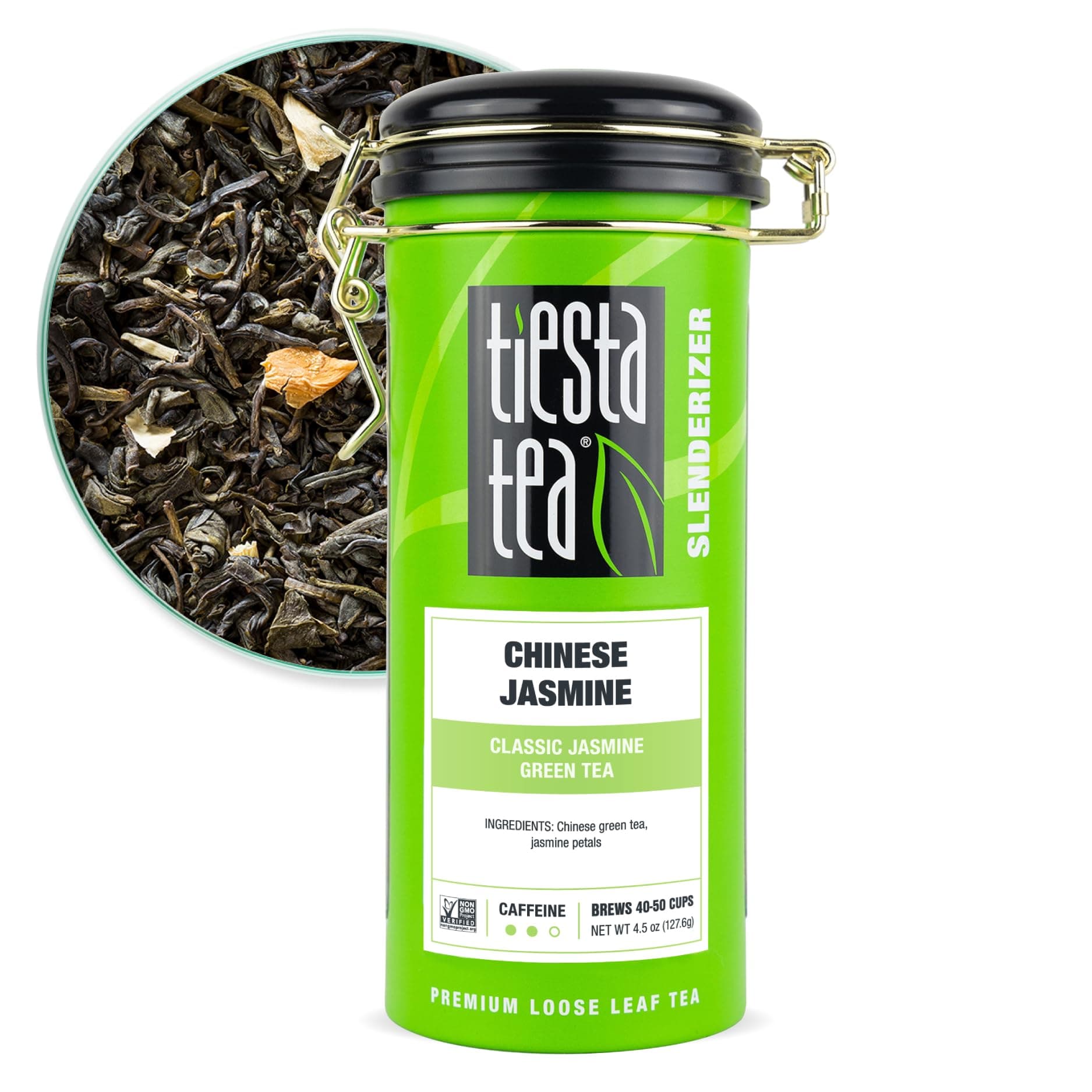 Tiesta Tea - Chinese Jasmine, Loose Leaf, Classic Jasmine, Medium Caffeinated Green Tea, Brews Up to 50 Cups, 4.5 Ounce Refillable Tin