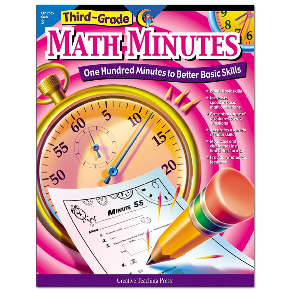 Creative Teaching Press Math Minutes Book, Grade 3 (One Hundred Minutes to Better Basic Skills)
