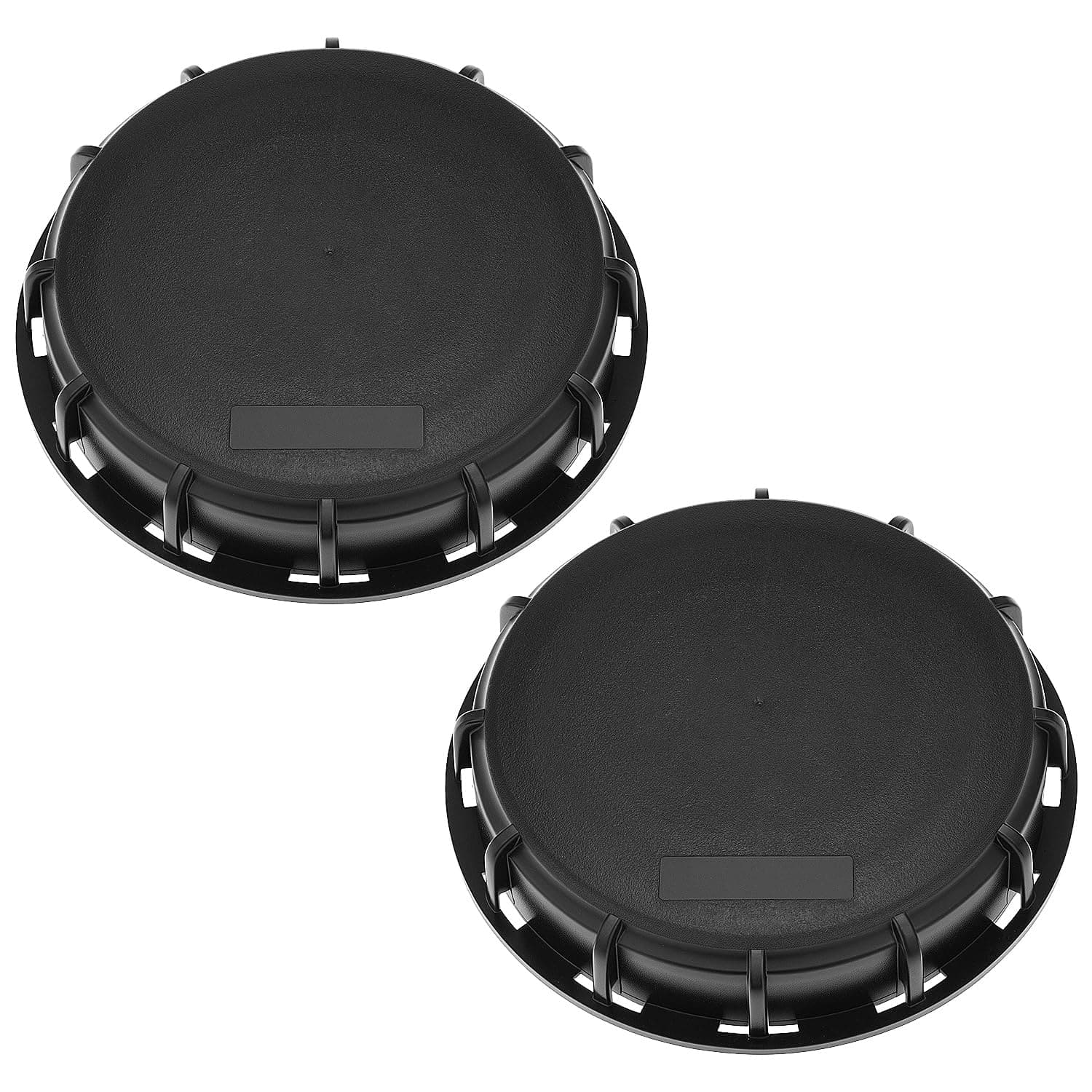QWORK 6" Solid Cap W/Gasket for IBC Tote, IBC Tote Water Tank Cover, 2 Pack Leak-Proof Design Plastic IBC Tank Adapter Storage Cap for Chemical Food and Industrial Storage, Black