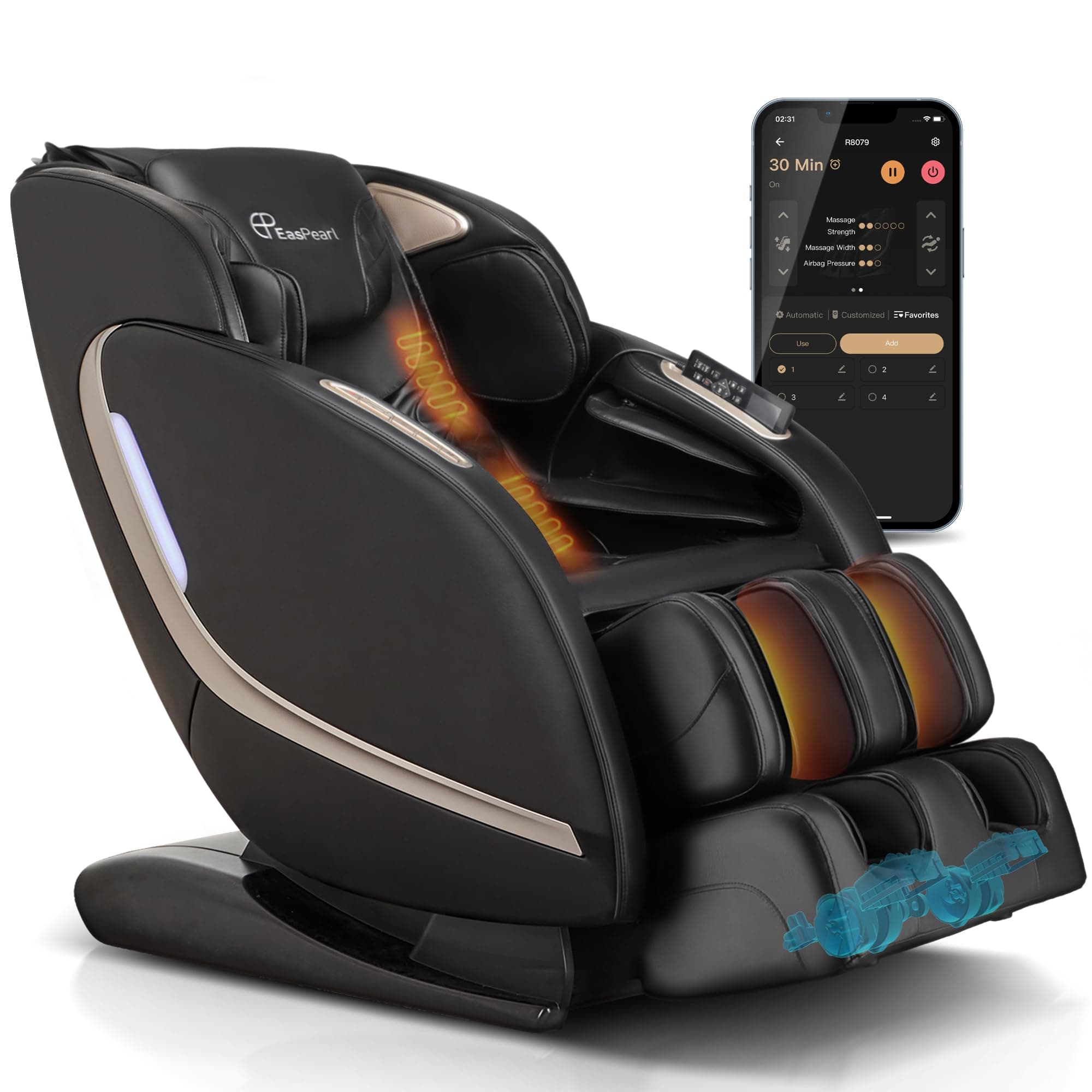 2026 Massage Chair Full Body,SL-Track,165°Zero Gravity Massage with Full Body Heat,APP Control,Airbags,Bluetooth Speaker,12 Auto Modes,3-Row Foot Rollers,Body Scan(Black)