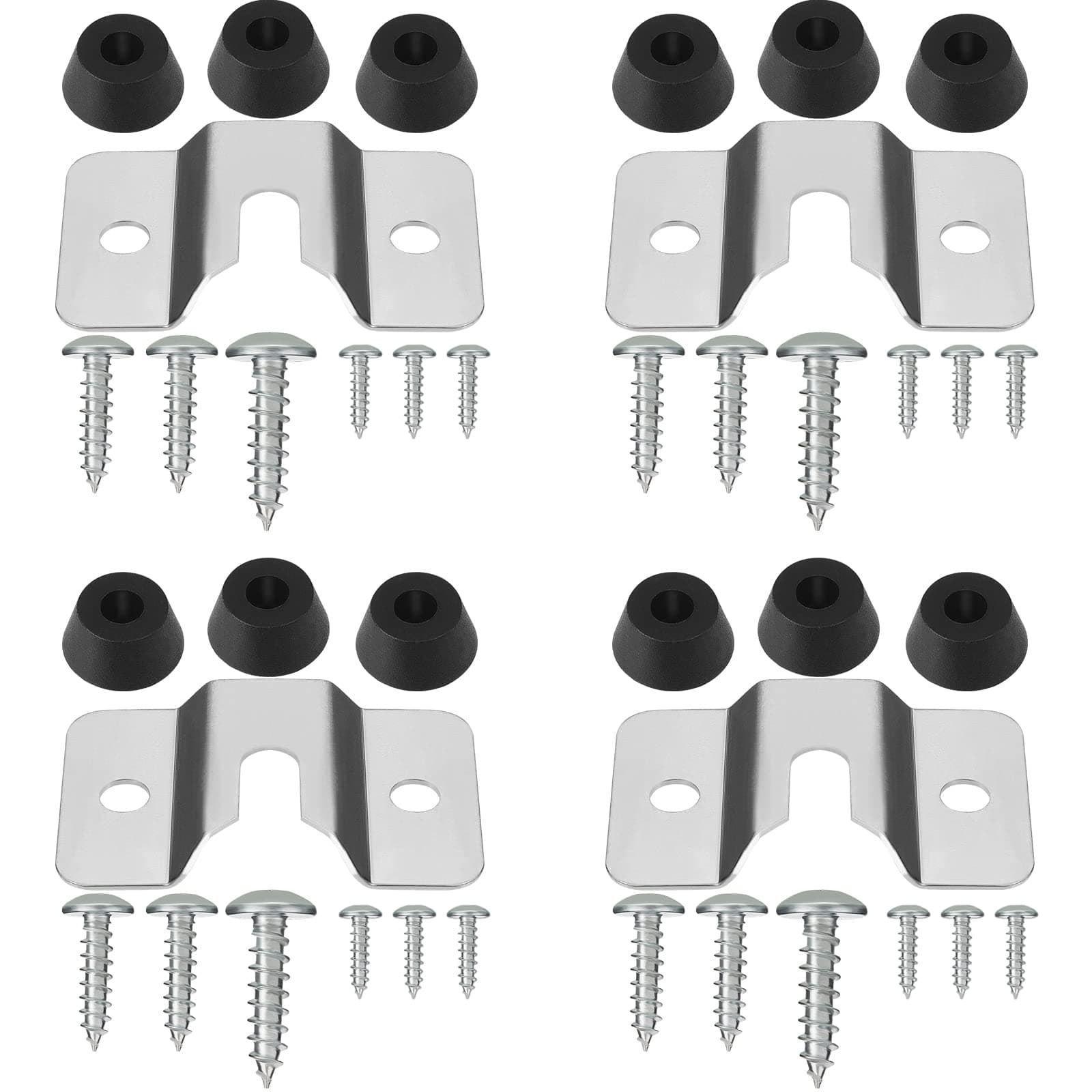 4 Sets Dartboard Mounting Bracket Wall Bracket for Hanging Dartboard Stainless Steel Dart Holder Dart Display Stand Wall Bracket and Screws Hardware Kit Replacement for Mounting Dartboard