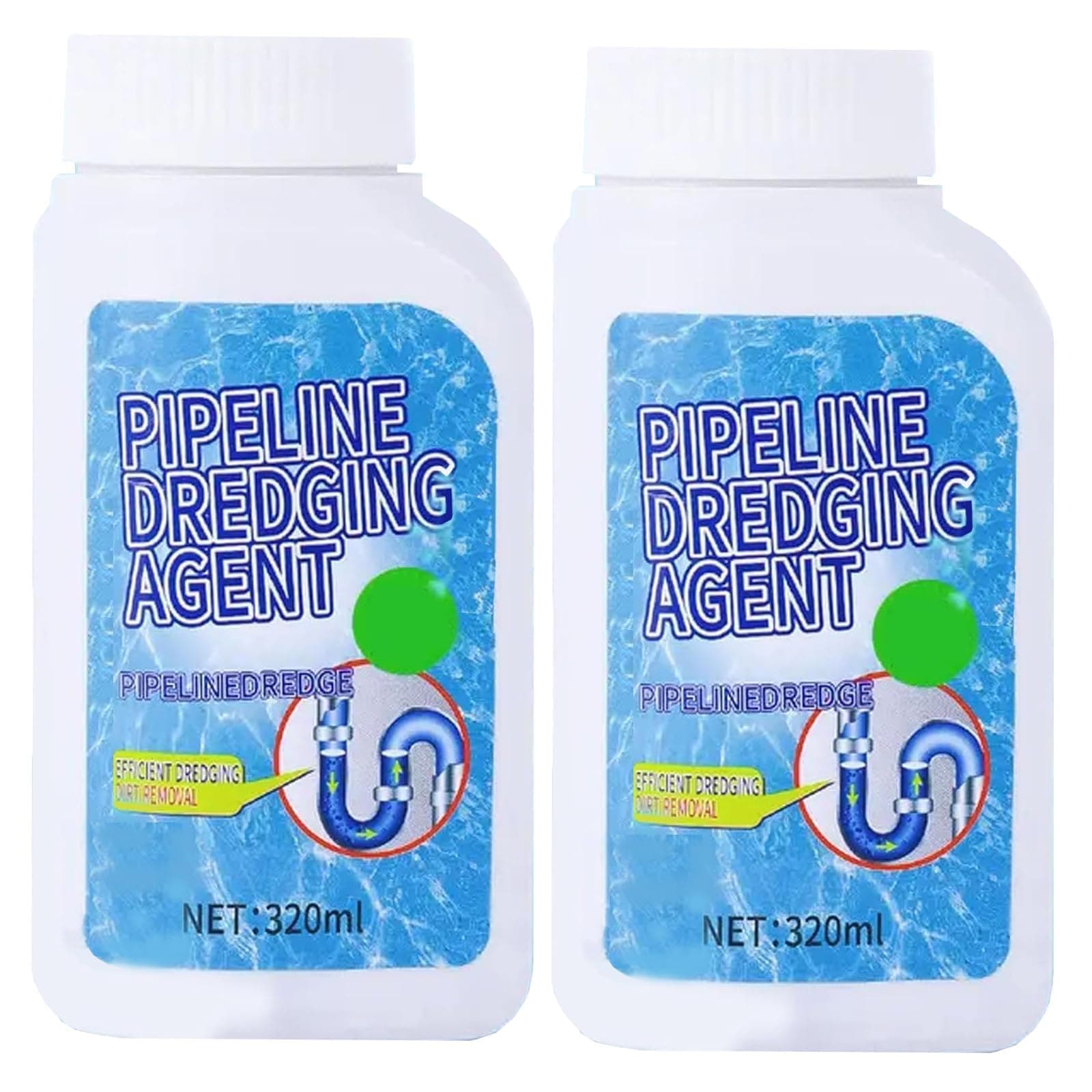 KASTWAVE Pipeline Dredging Agent, Powerful Sink & Drain Cleaner, Kitchen & Toilet Pipeline Quick Cleaning Tool (2 Pcs)