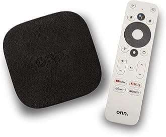 ONN Android TV 4K UHD Streaming Device with Voice Remote Control Google Assistant & High Speed HDMI Cable (100026240) Black